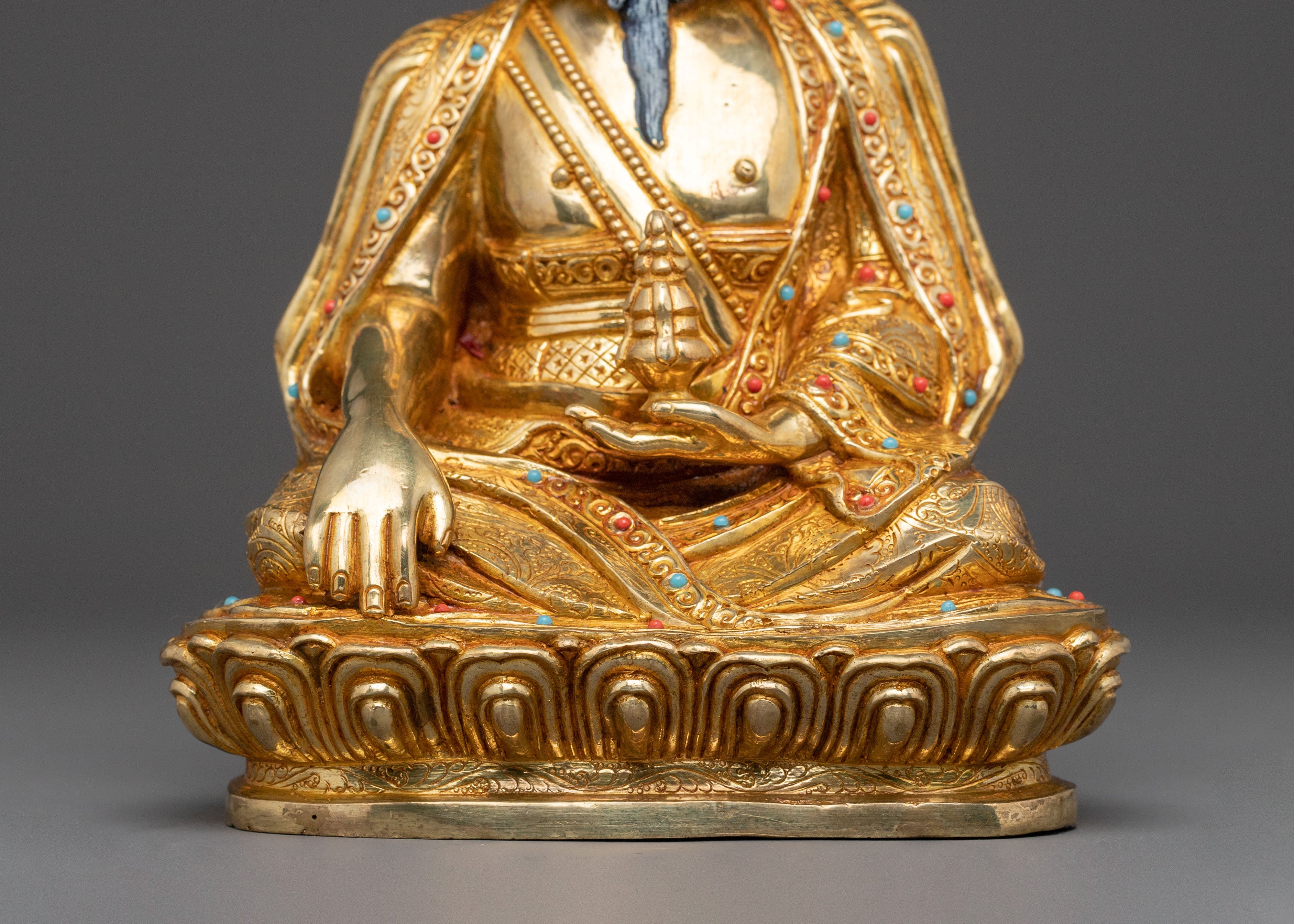 Guru Shapdum Meditation Statue | Exquisite Copper Artistry