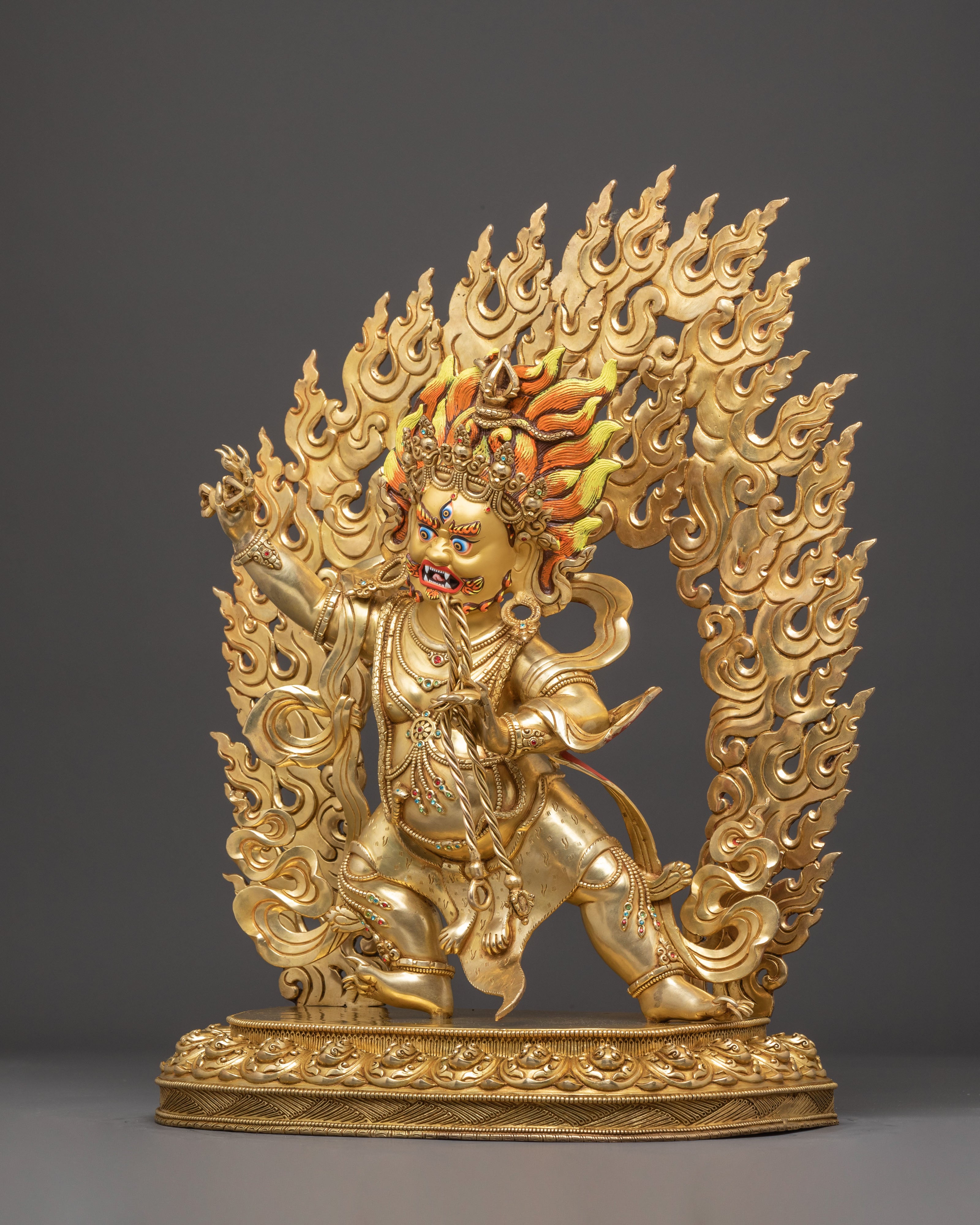 Golden Vajrapani Statue for Sacred Spaces | Guardian of Dharma
