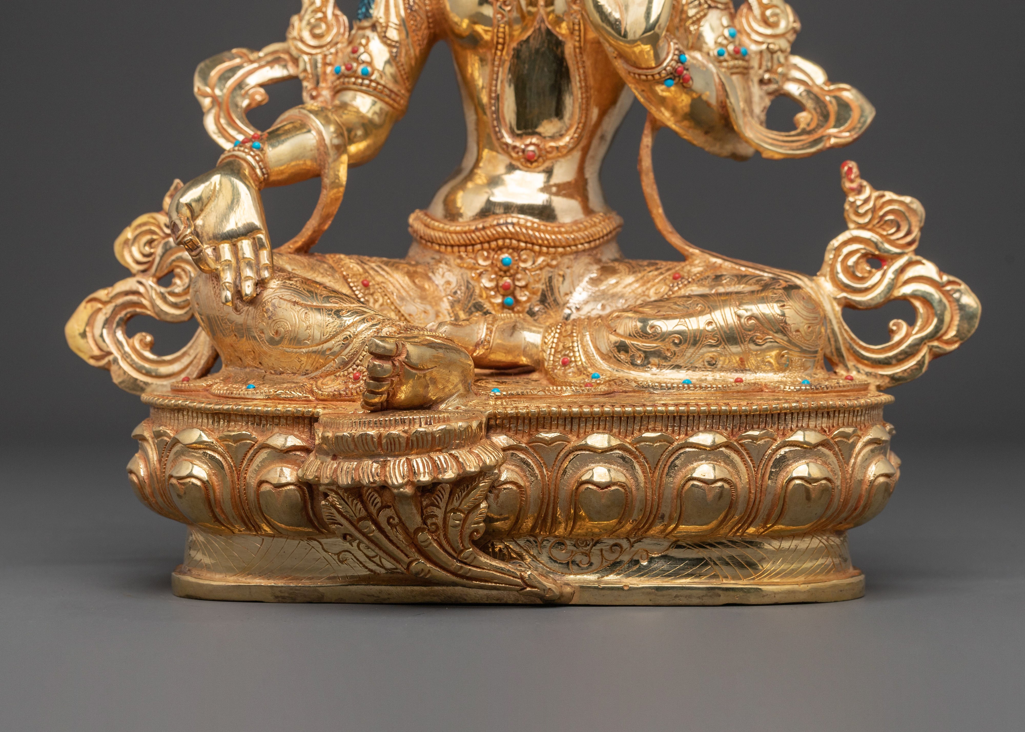 Green Tara Dharma Statue | Handcrafted Serenity