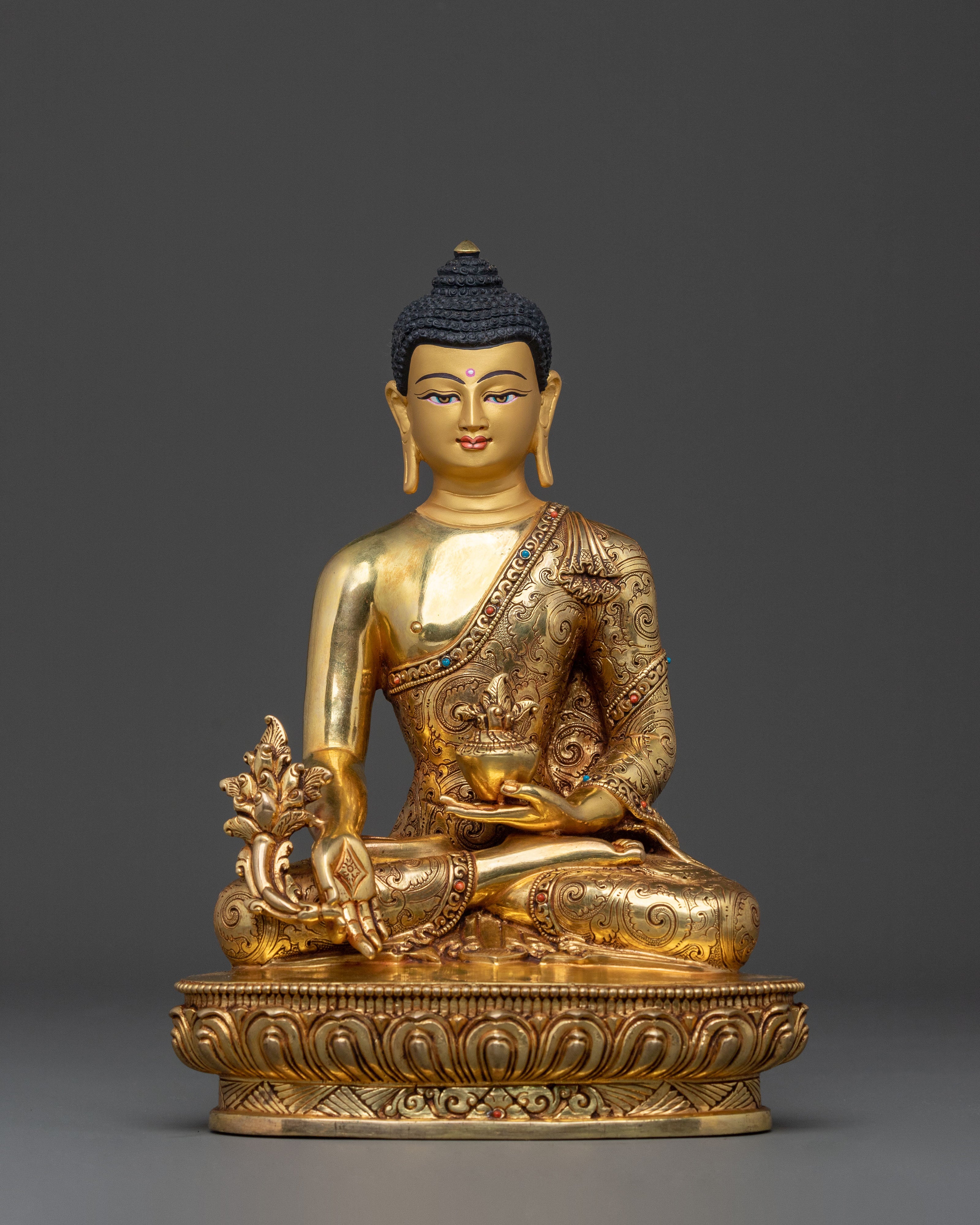 Golden Three Buddhas Spiritual Statue Set