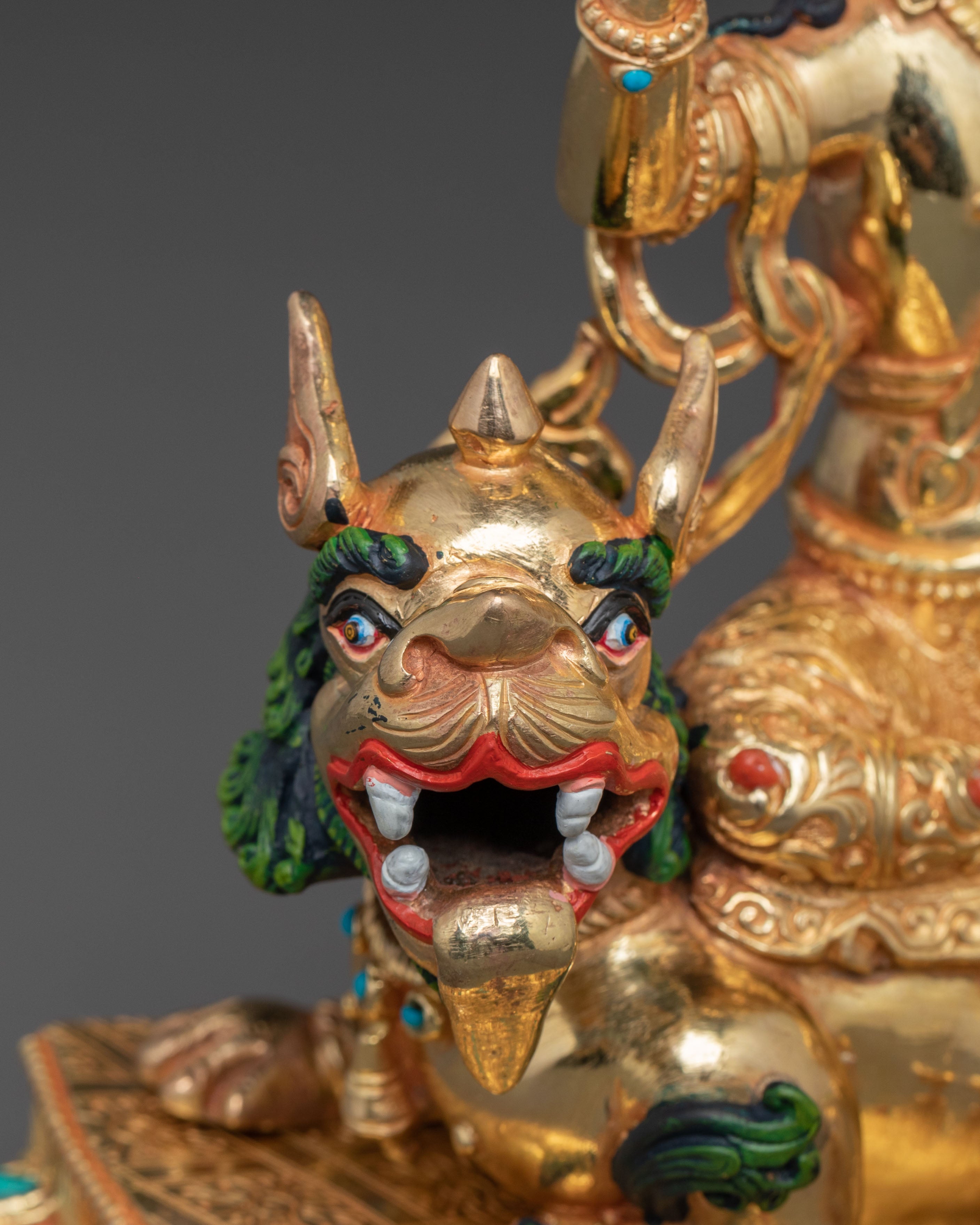 Simhanada Manjushri and Samantabhadra Statue Set