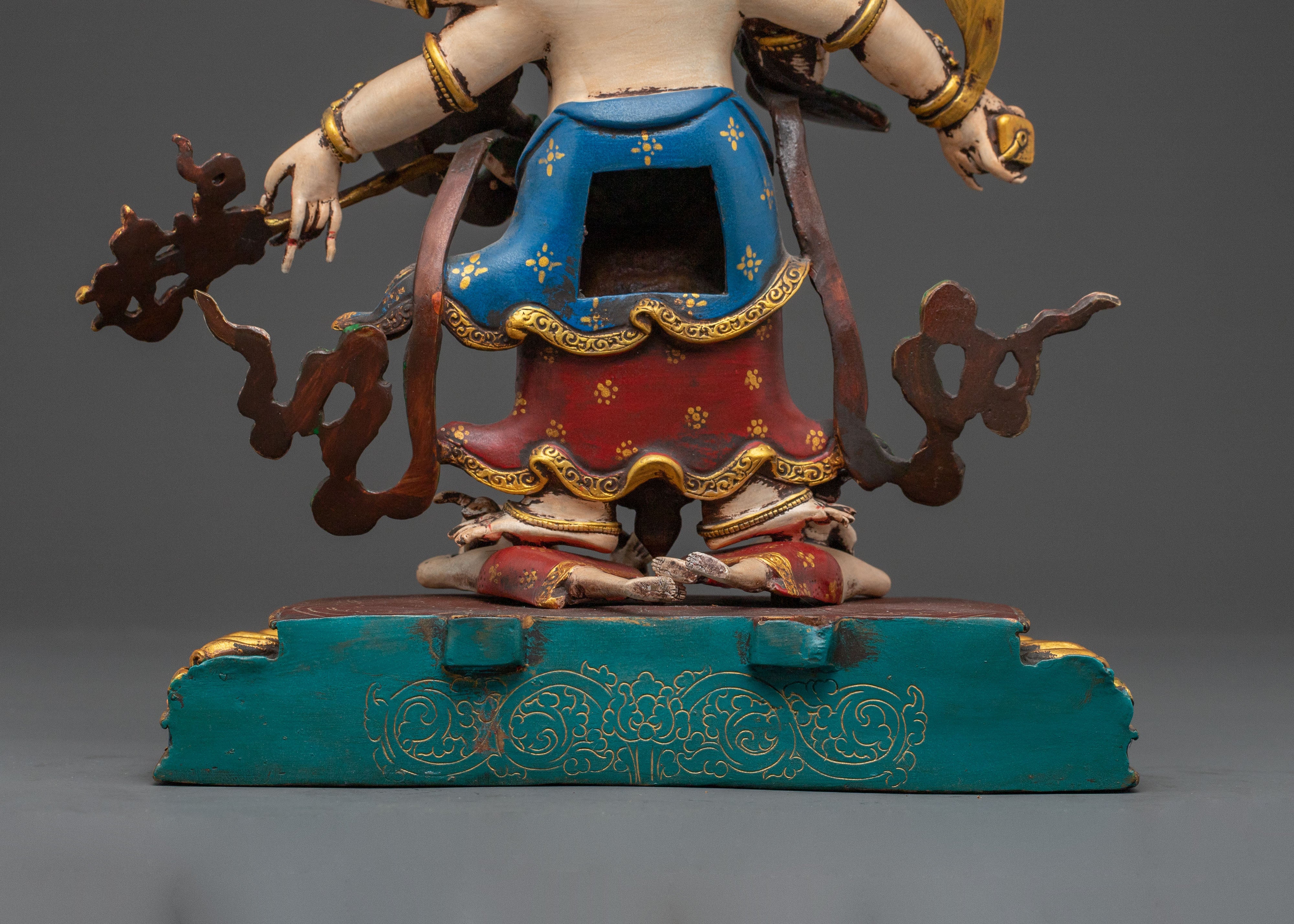 White Mahakala Buddhist Guardian | Handcrafted Statue