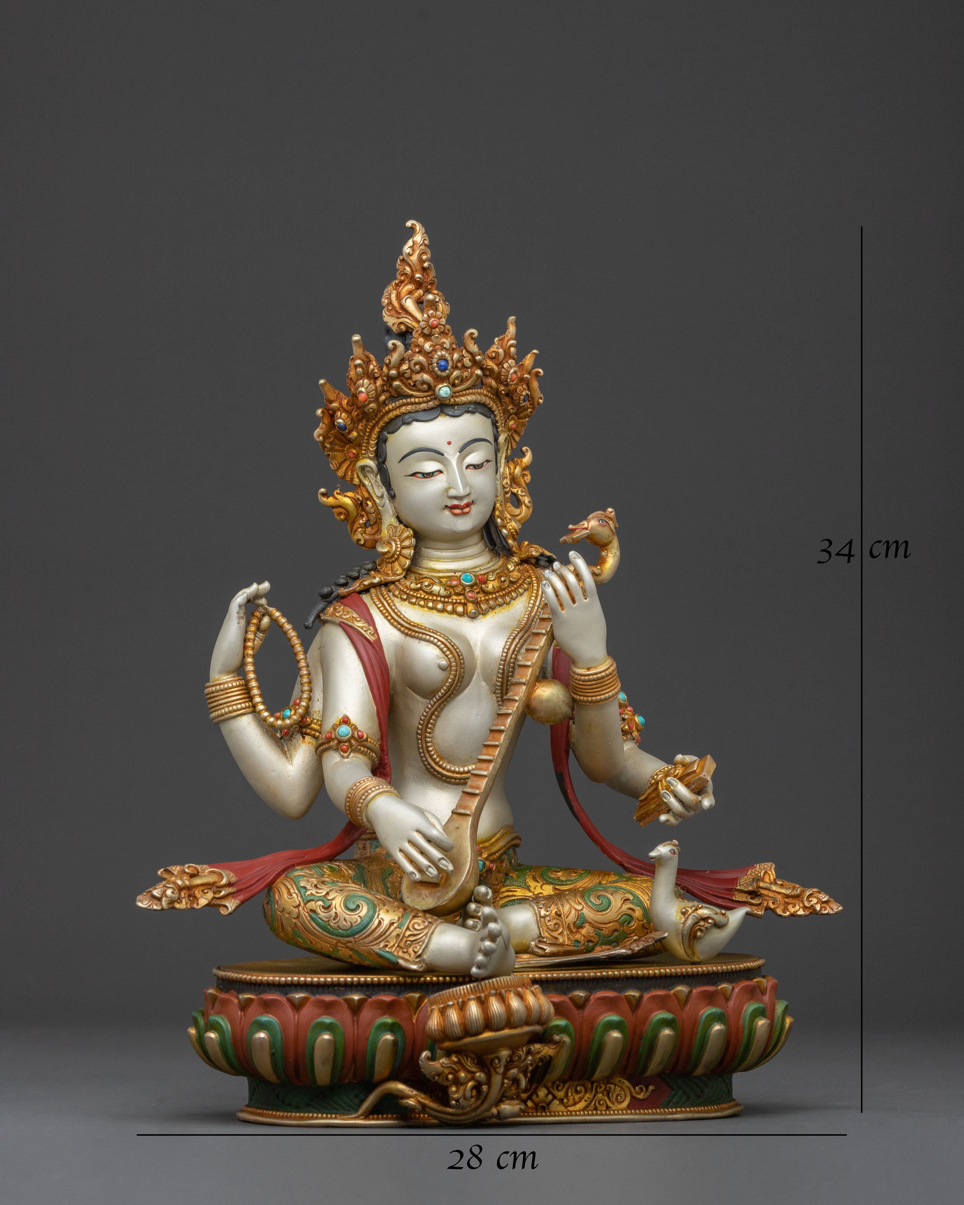 Goddess of Wisdom Saraswati Statue | Divine Hindu Goddess of Knowledge