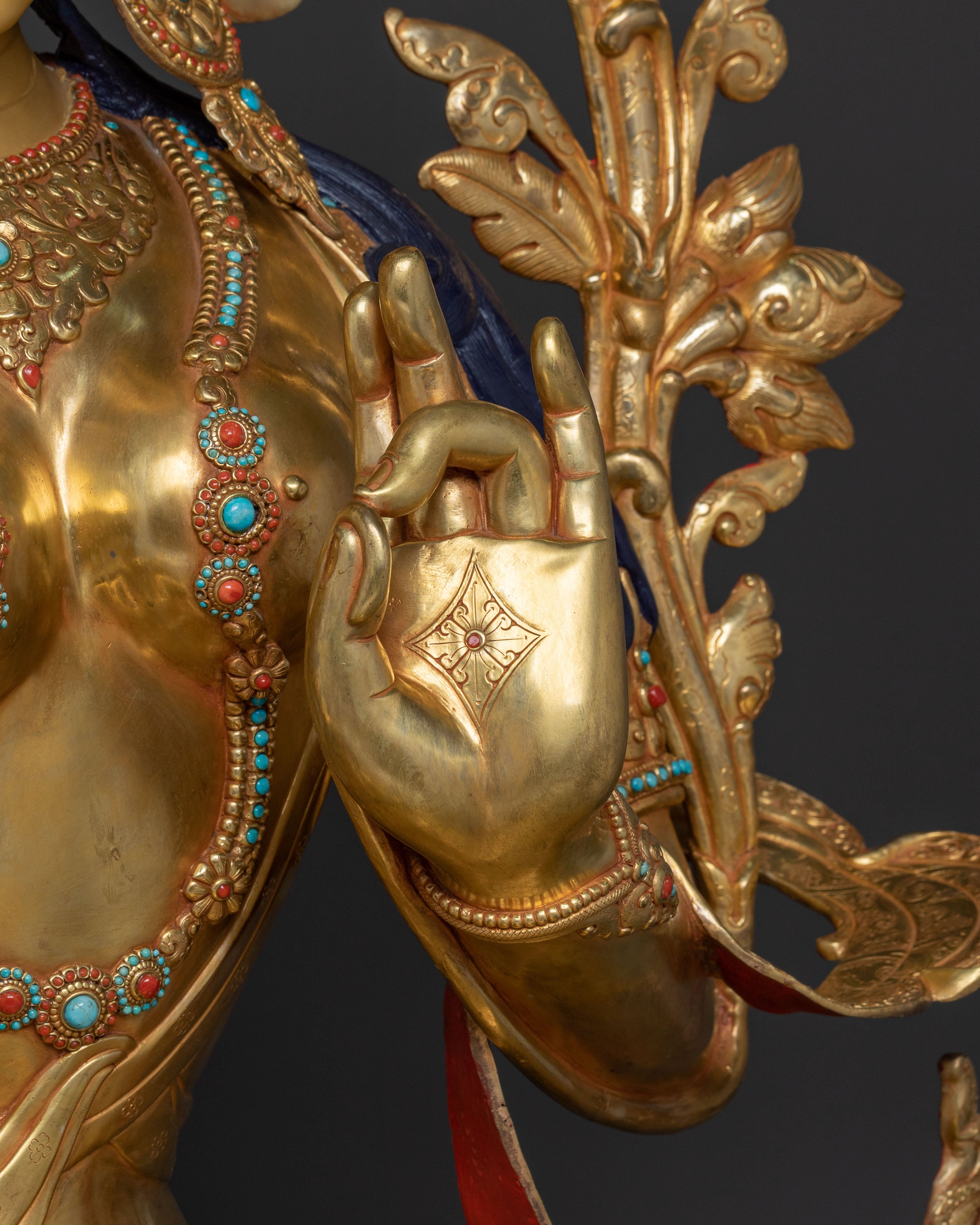 Traditional Nepalese Green Tara Statue