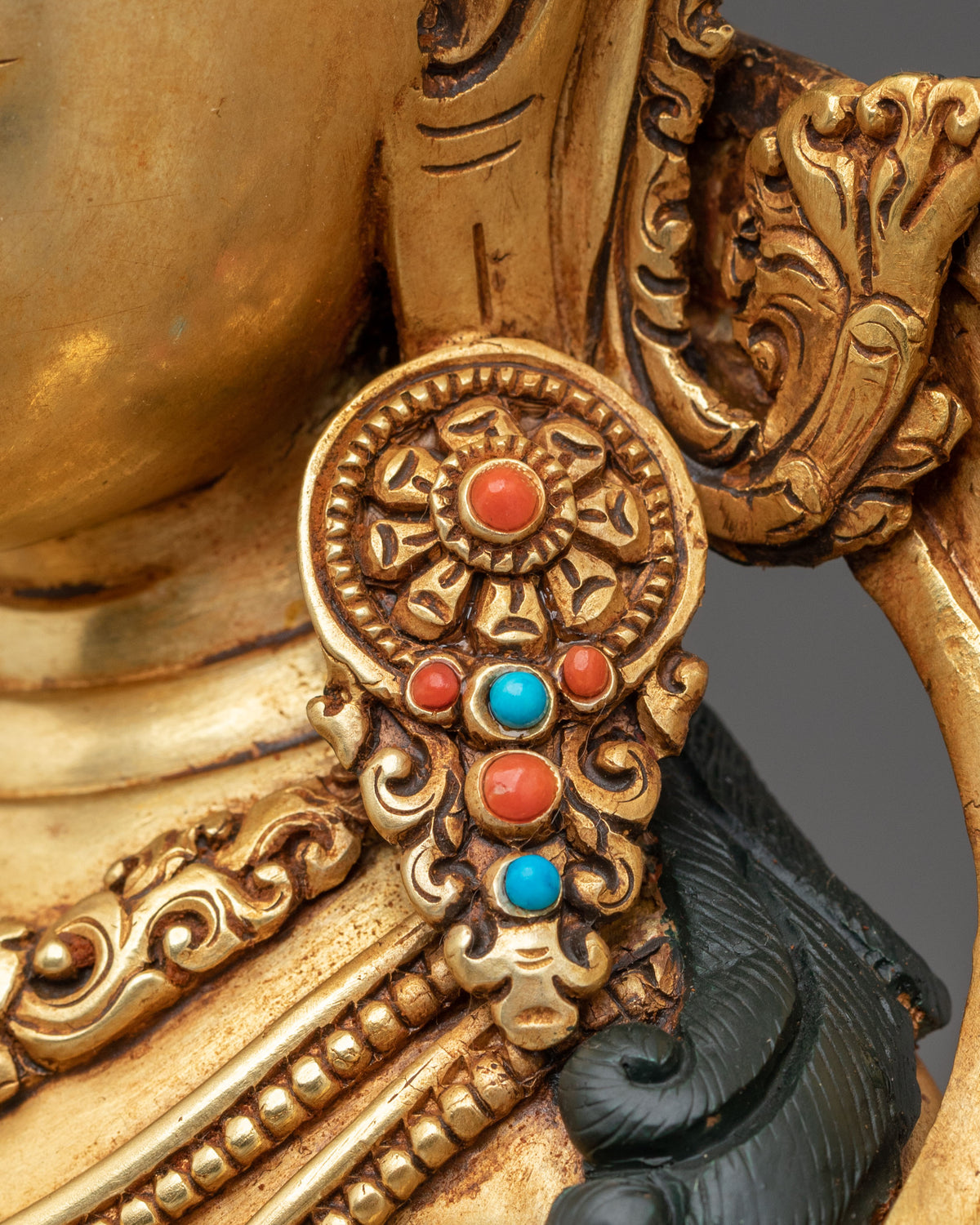 Tikshna Manjushri: 24K Gold Gilded Copper Statue