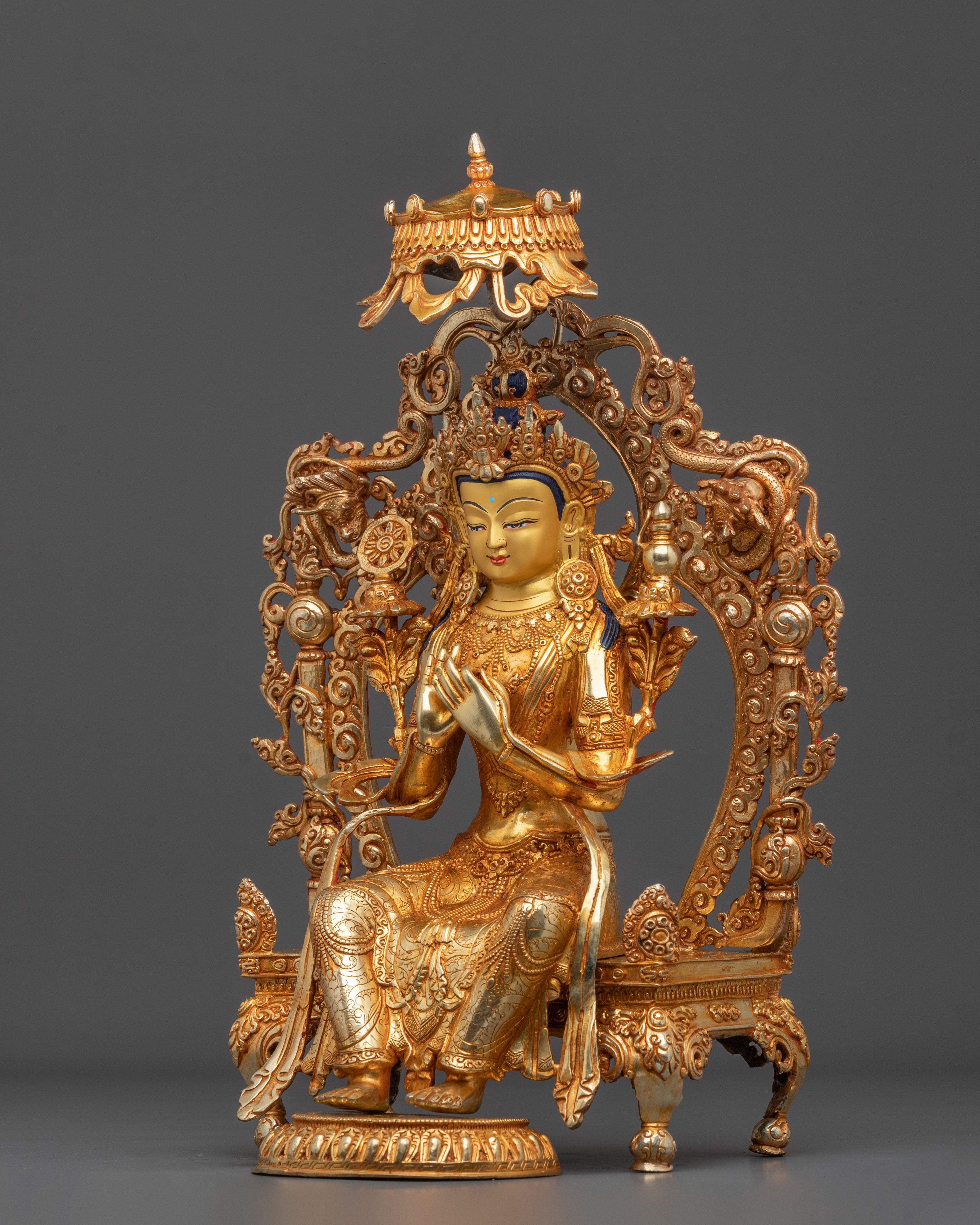 Maitreya Buddha Statue | Handcrafted 24K Gold Gilded