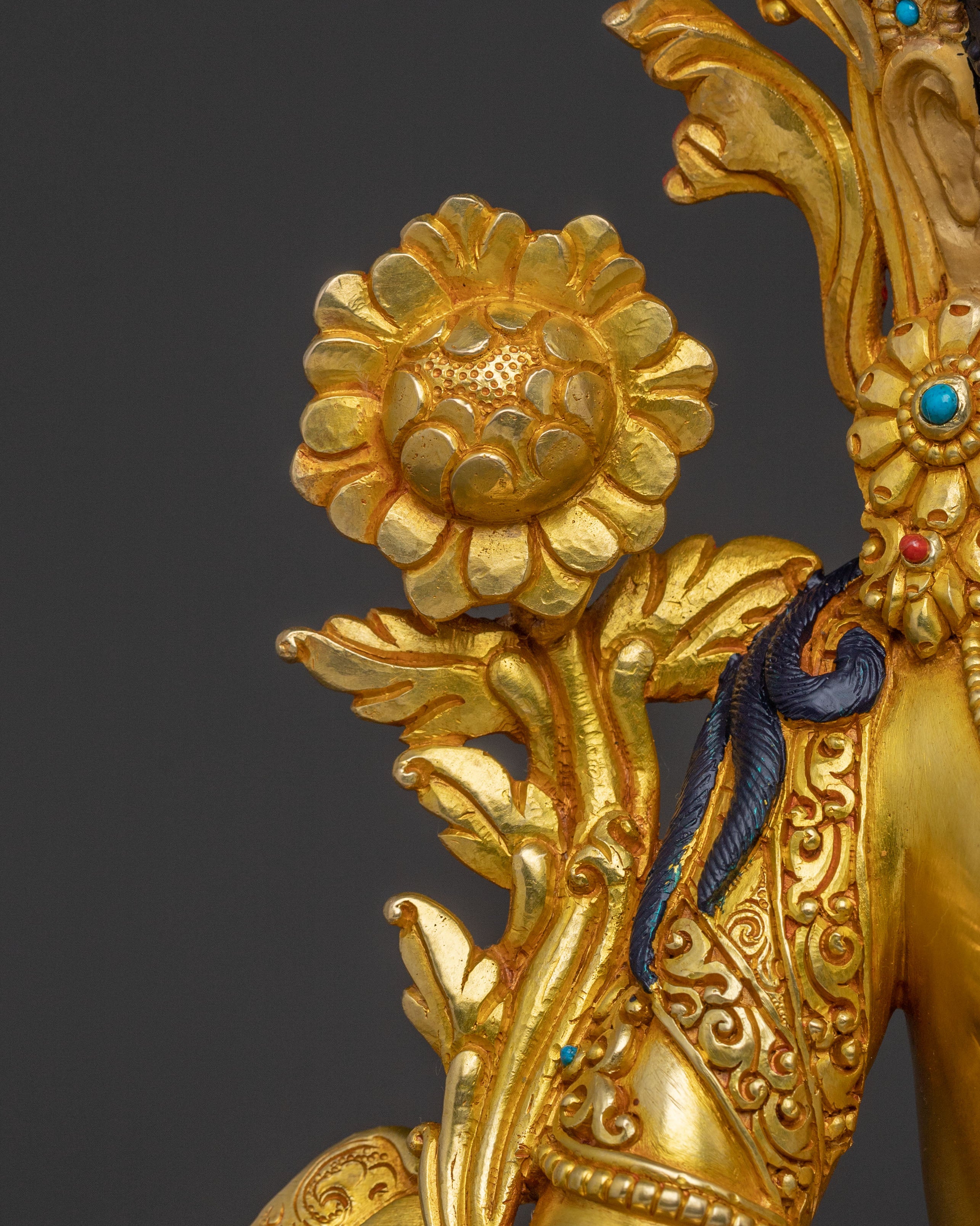 White Tara: Serene Gilded Copper Statue