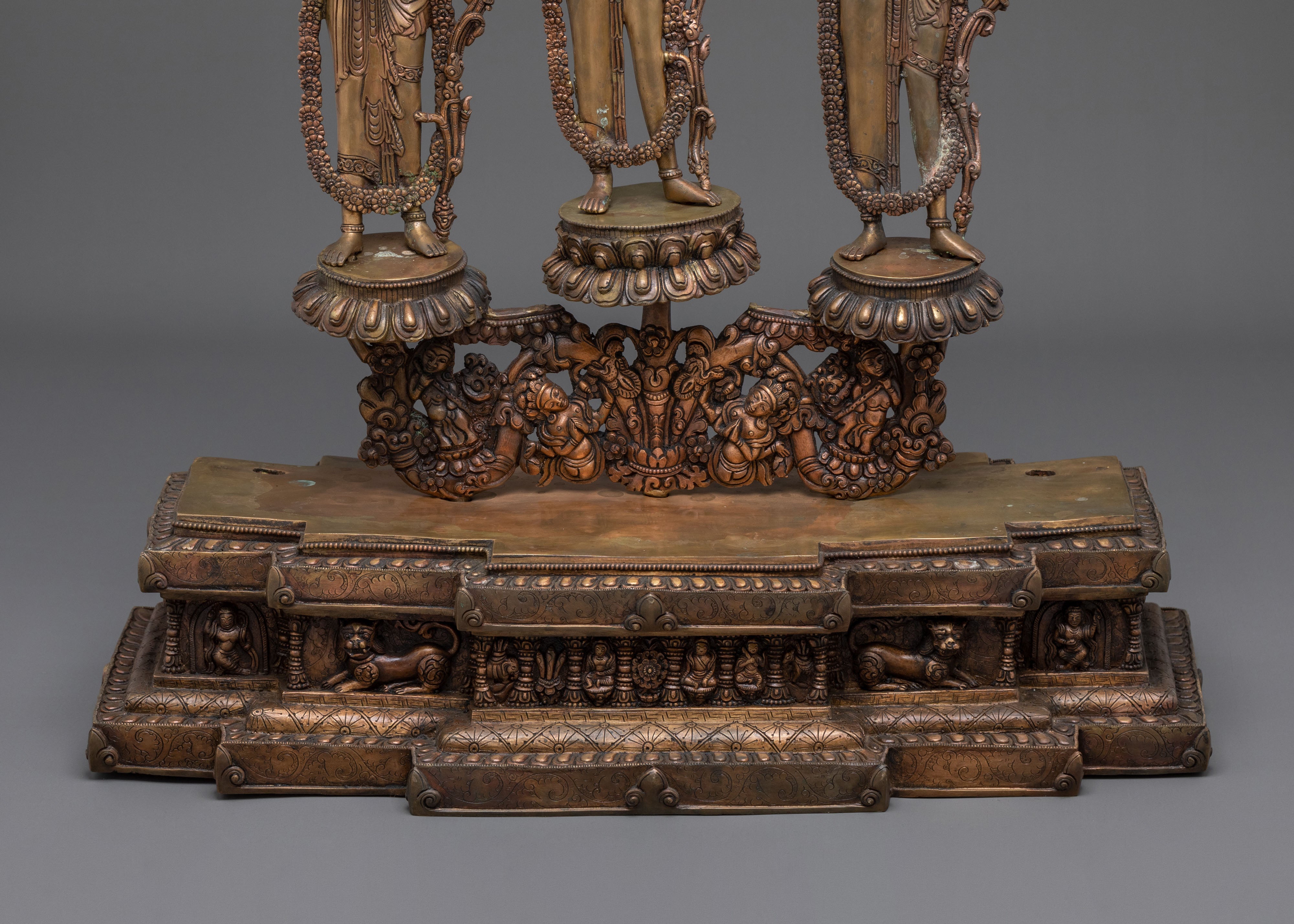 Handmade Lokeshwor Statue Set | Oxidized Copper
