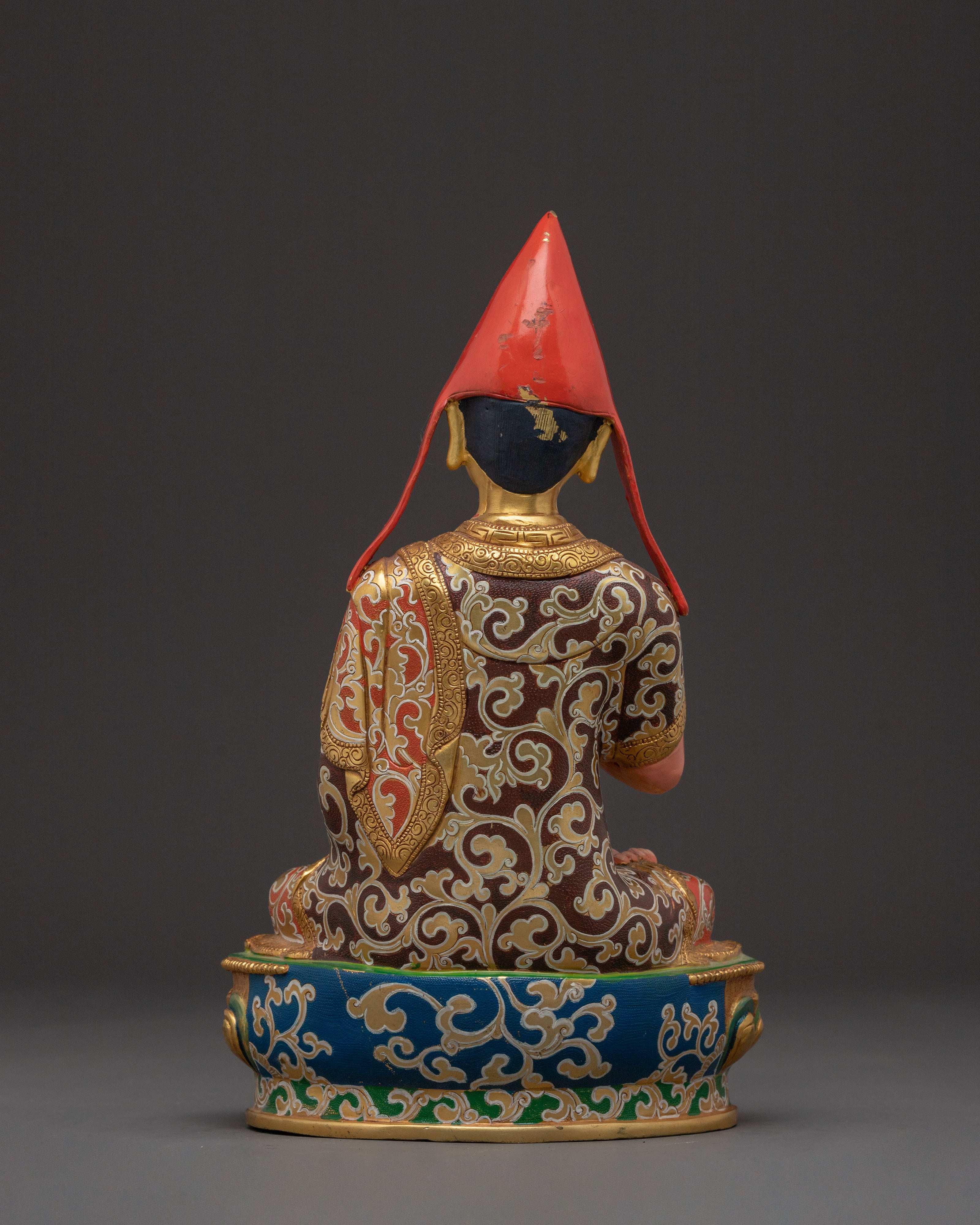 Tsongkhapa with Disciples Statue – 24K Gold Gilded Icon