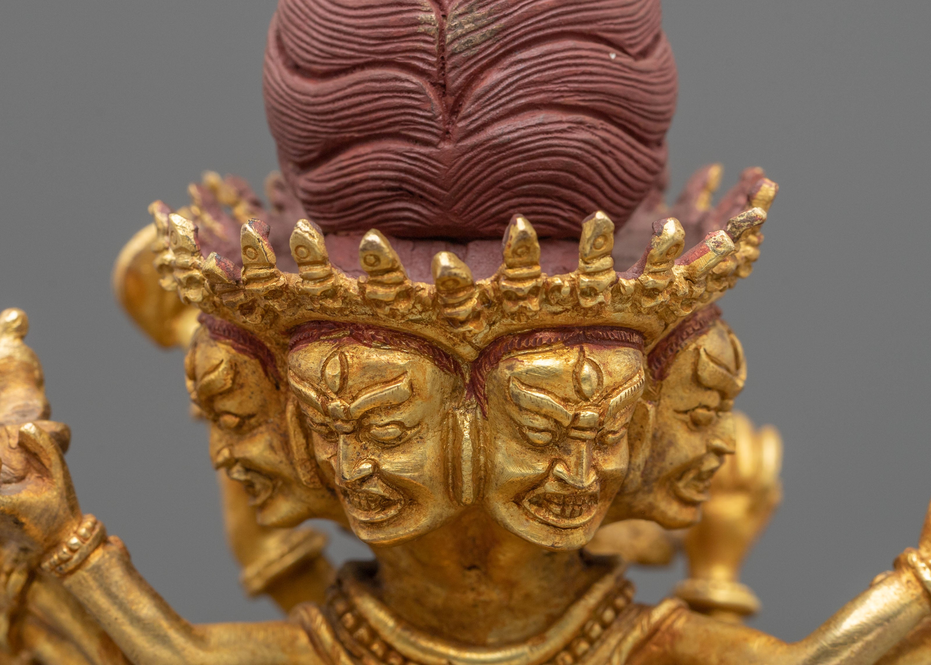 Buddhist Protector Hevajra Statue – 24K Gold Gilded Copper