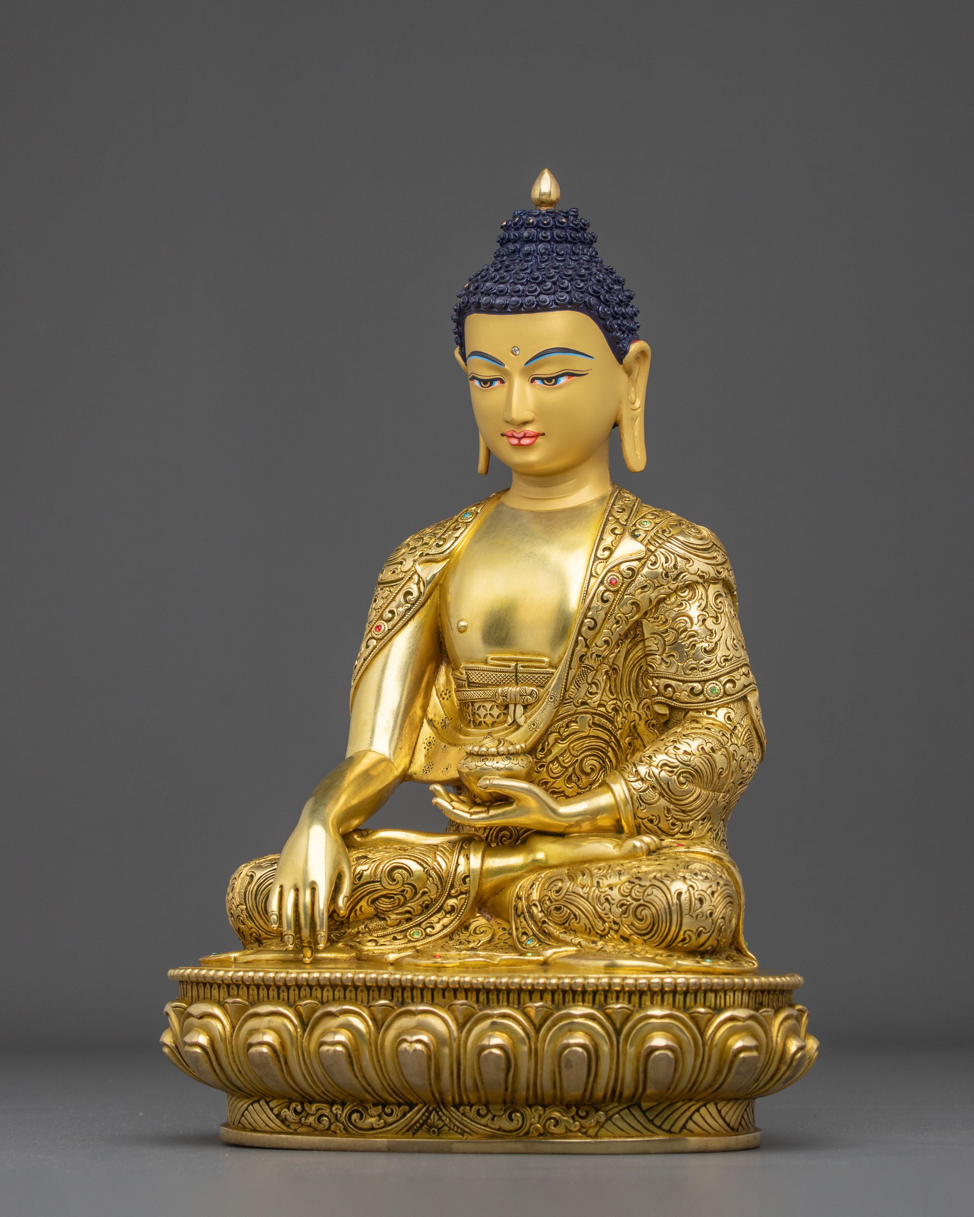 Shakyamuni Buddha Handmade 24K Gold Gilded Statue
