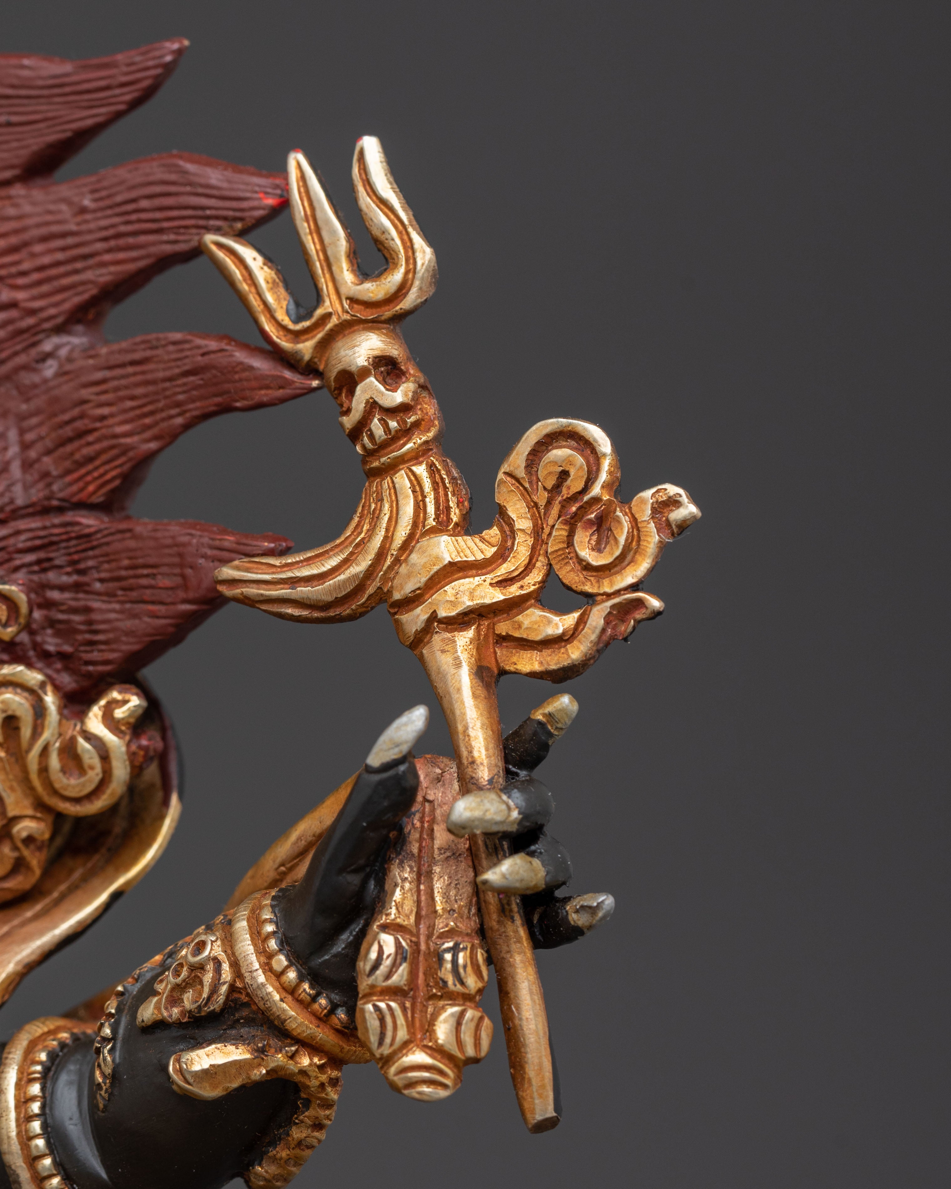 Six Armed Mahakala Wrathful Deity Statue | Divine Icon