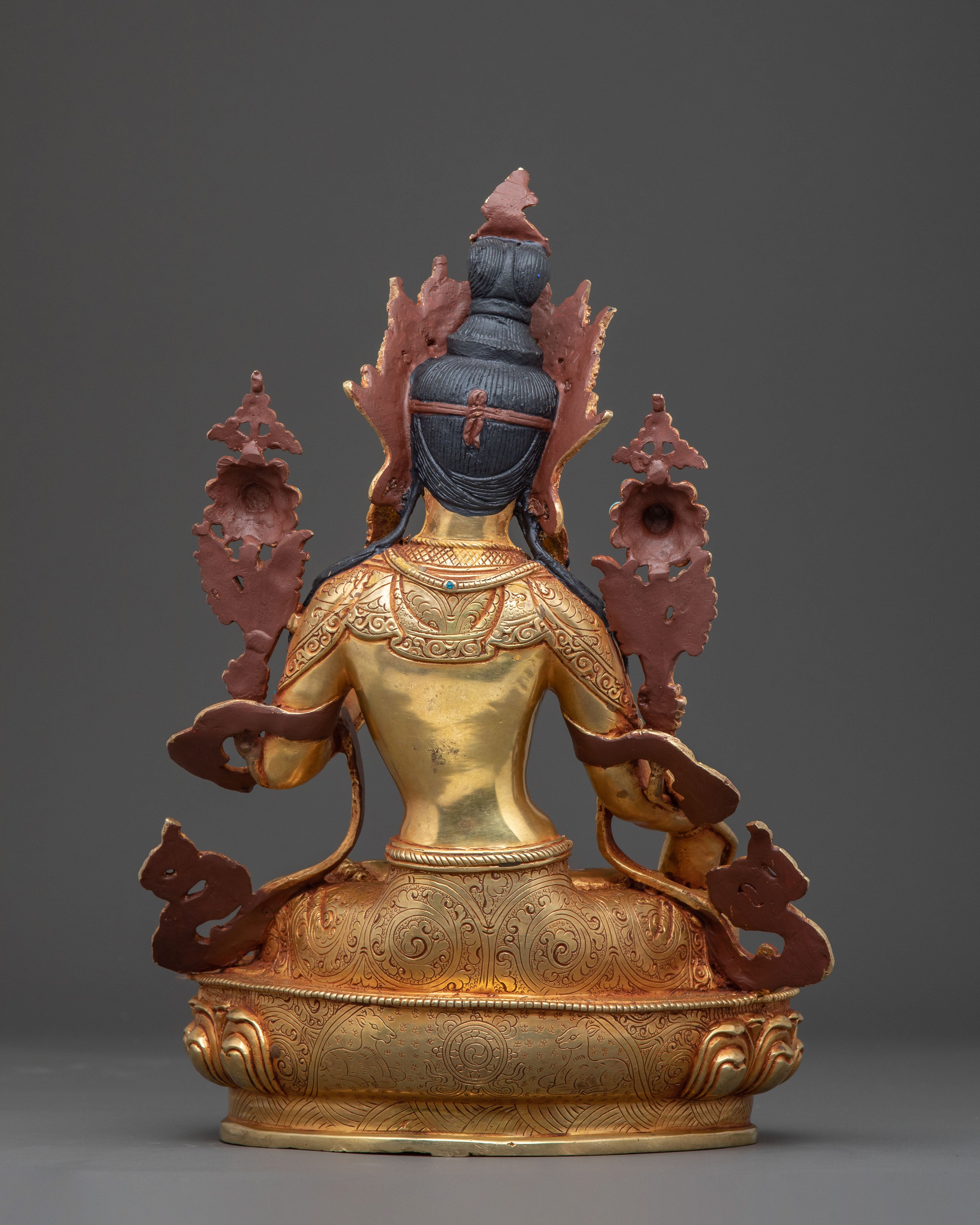 White Tara Statue Guardian of Wellness: Hand-Gilded Copper