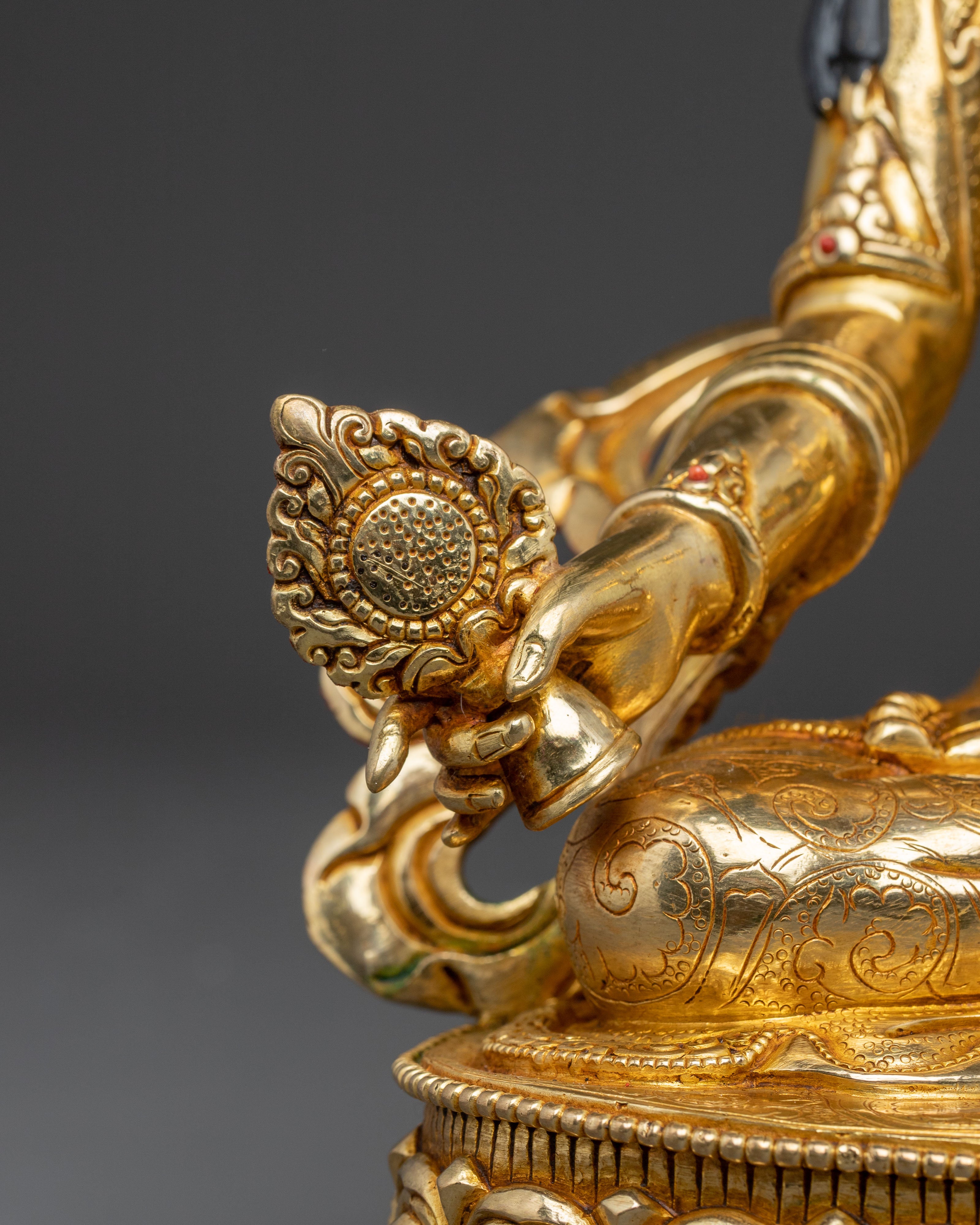 Golden Dukar Sculpture | Guardian of Dharma