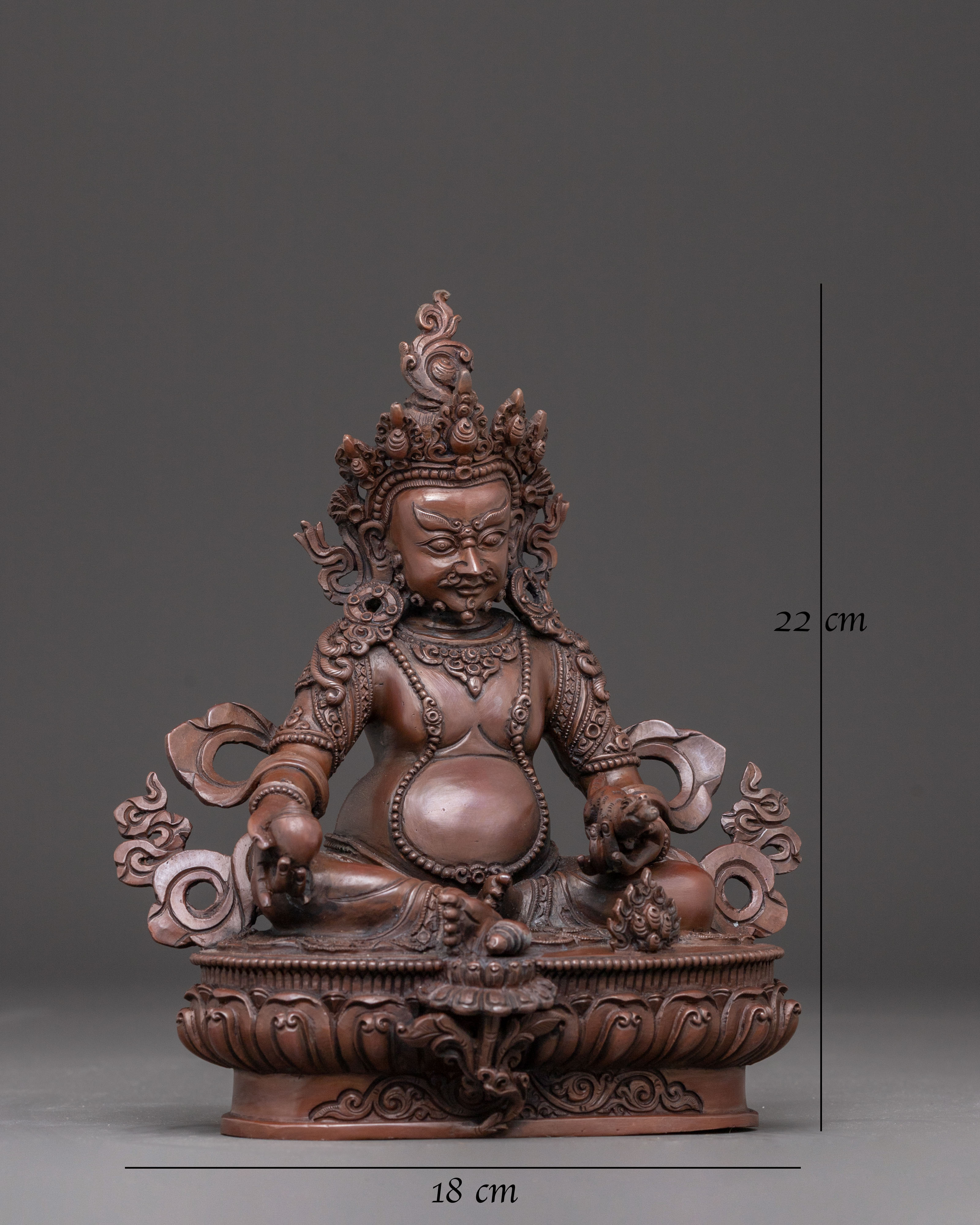 Dzambhala Oxidized Statue of Wealth 