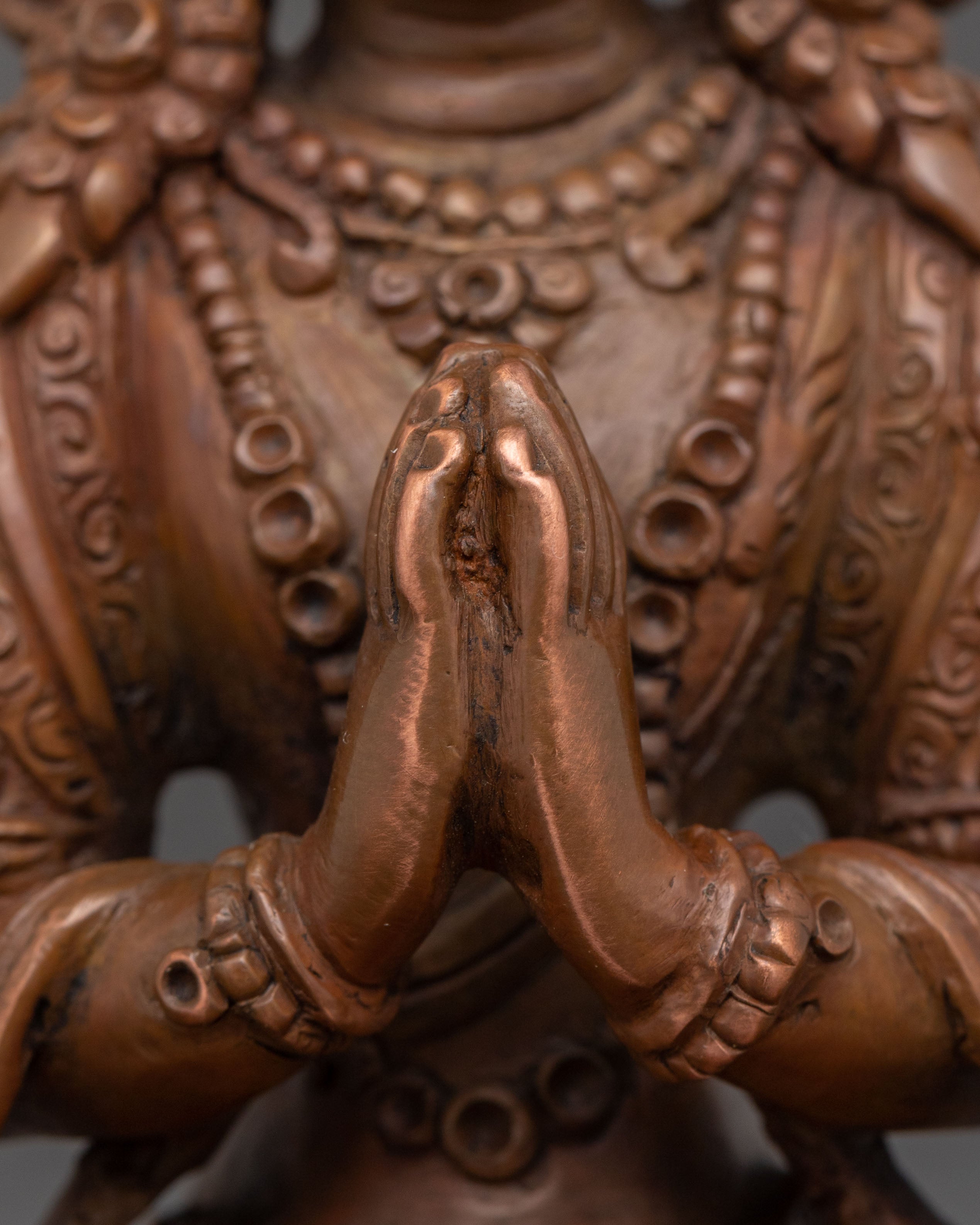 Four-Armed Chenrezig Oxidized Statue | Home Decor
