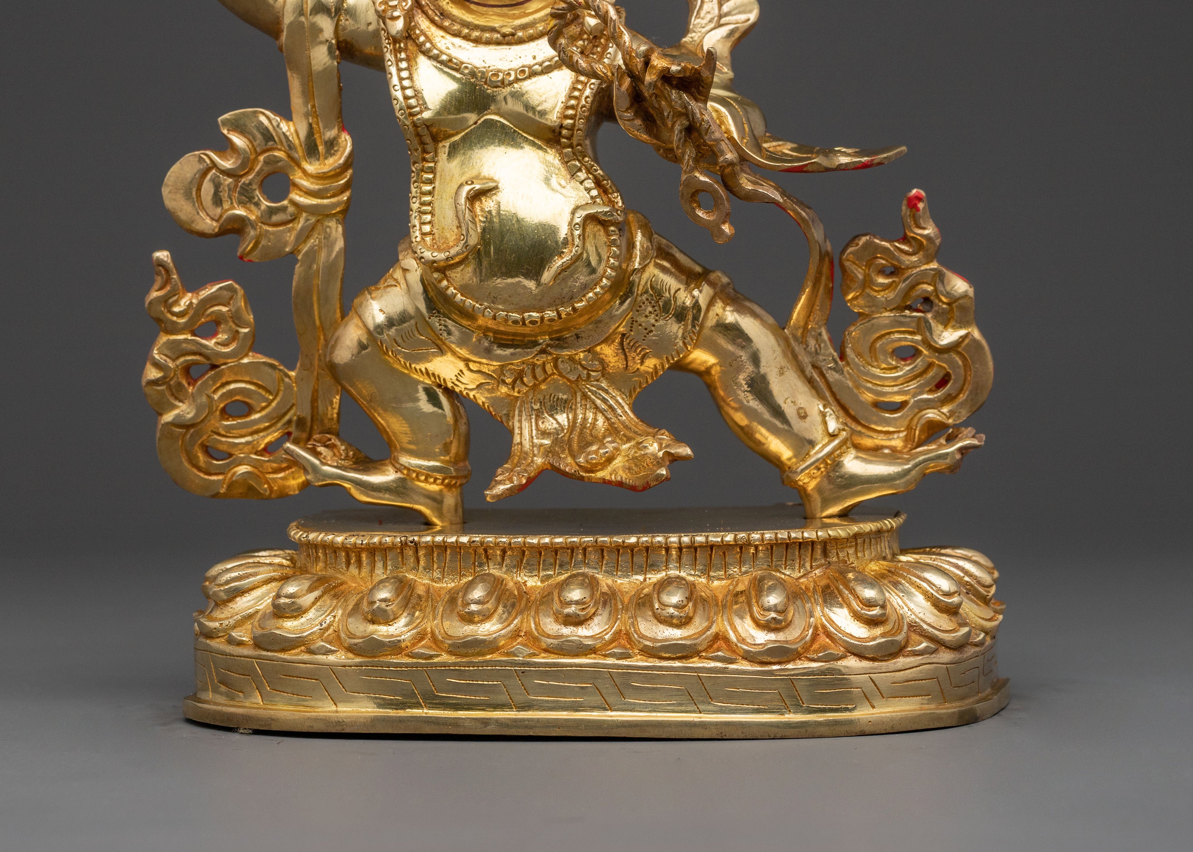 Handcrafted Vajrapani Spiritual Statue - 24K Gold Gilded