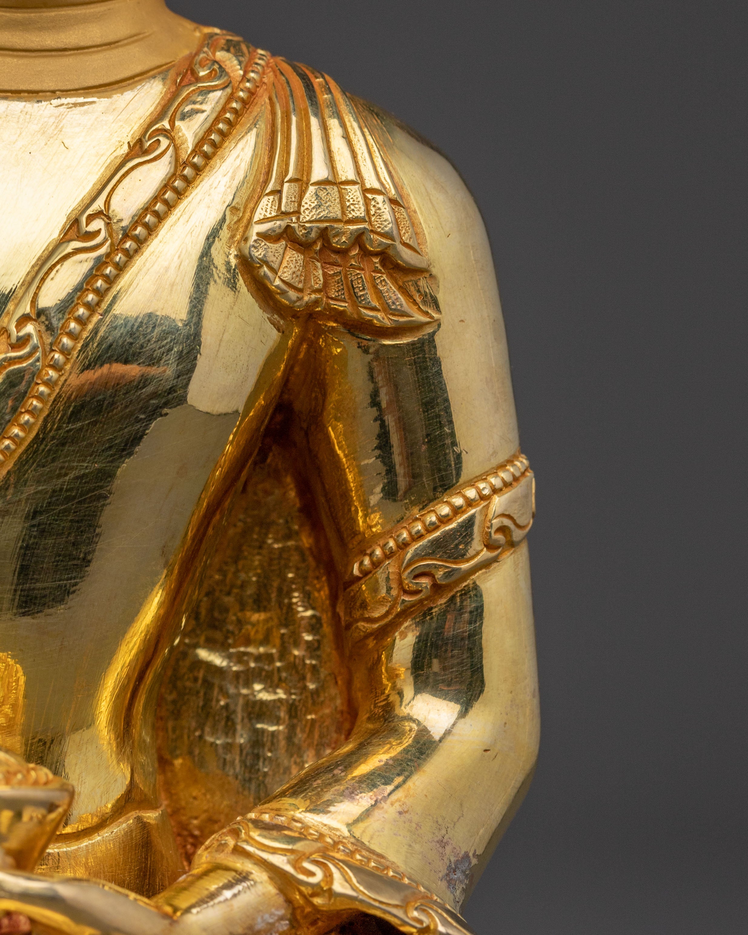 Buddha Shakyamuni Gold Gilded Statue – Serene Copper Art