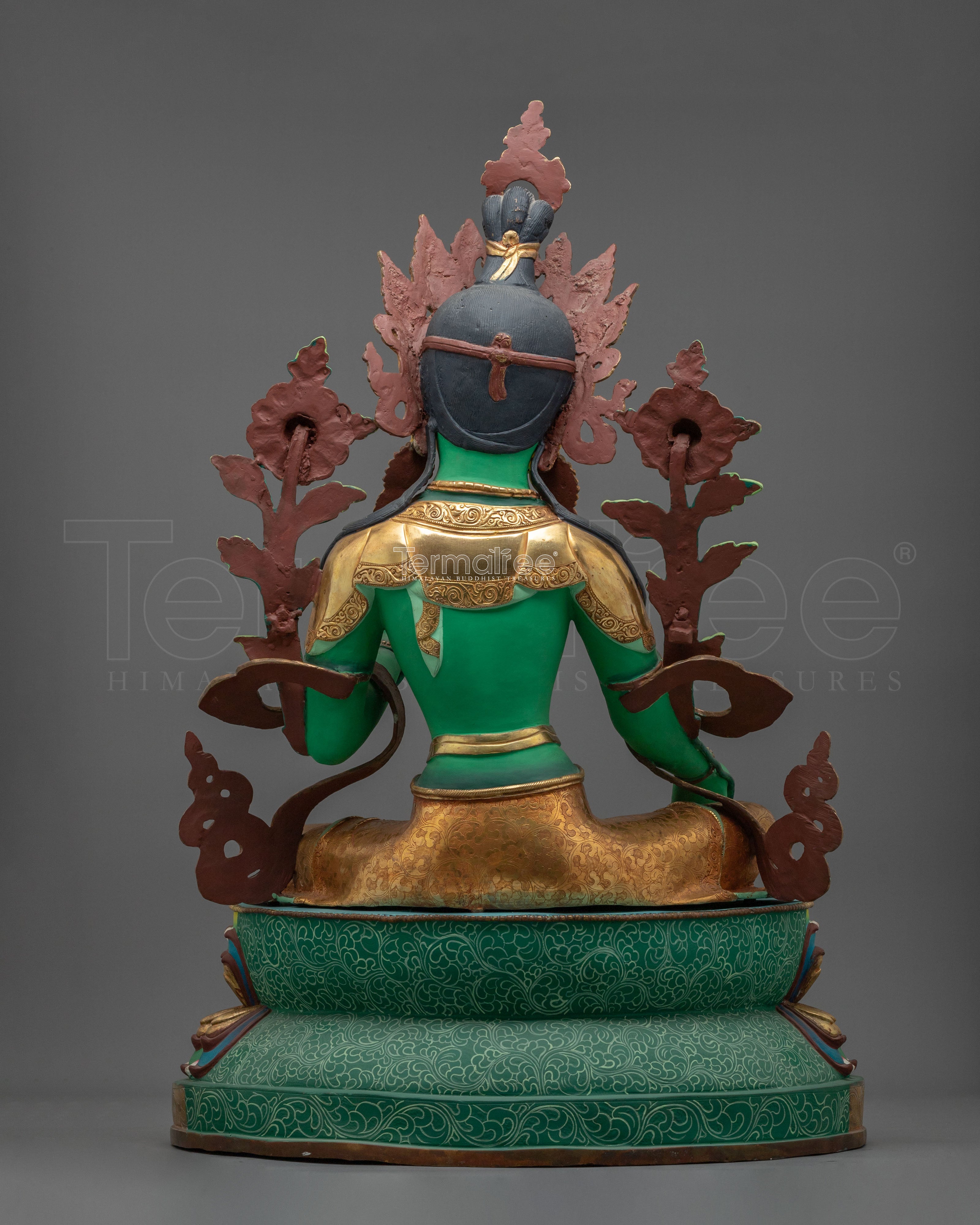 Green Tara Copper Statue with 24K Gold Gilding