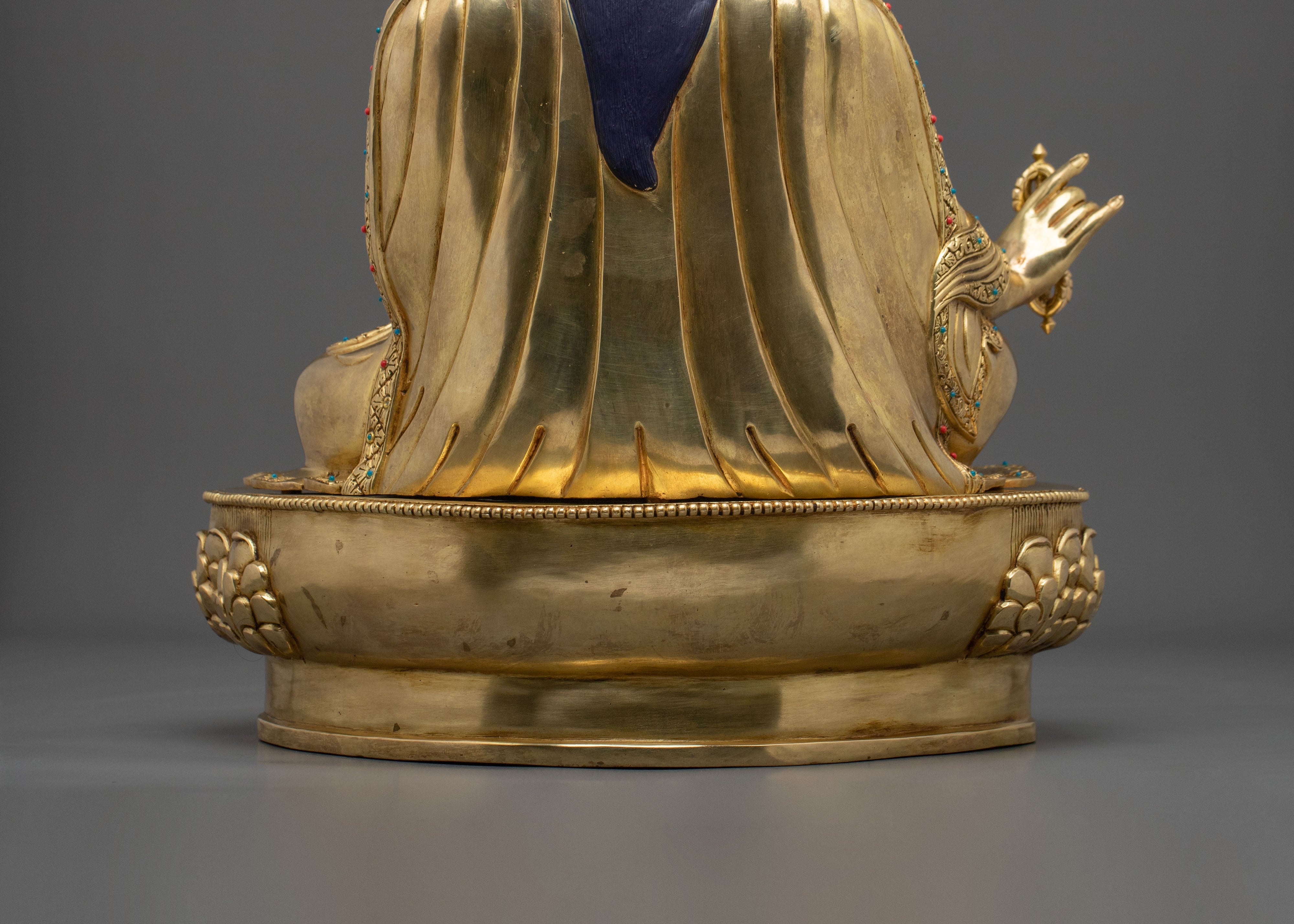 Guru Rinpoche Sculpture | 24K Gold Coated Enlightenment Figurine