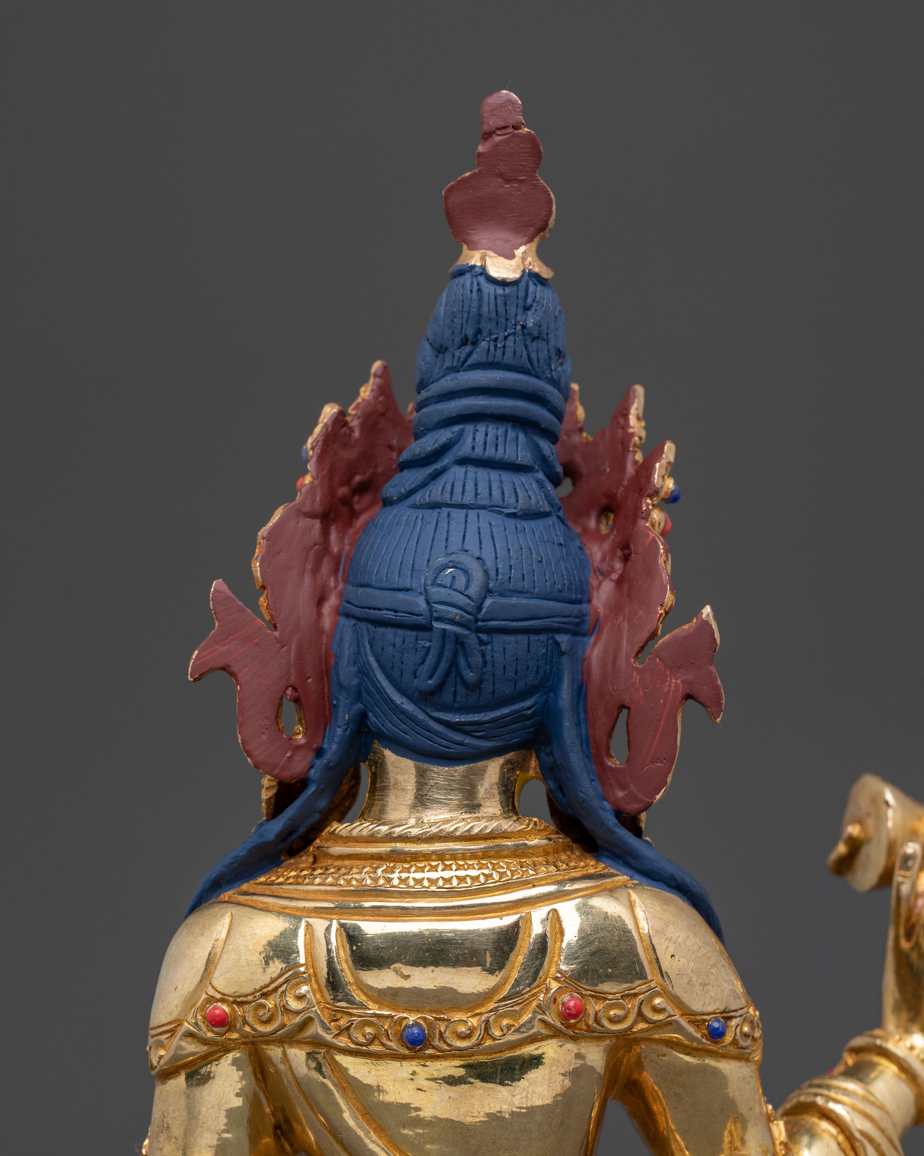 Sitting Machig Labdron Handcrafted Statue, 24K Gold Gilded