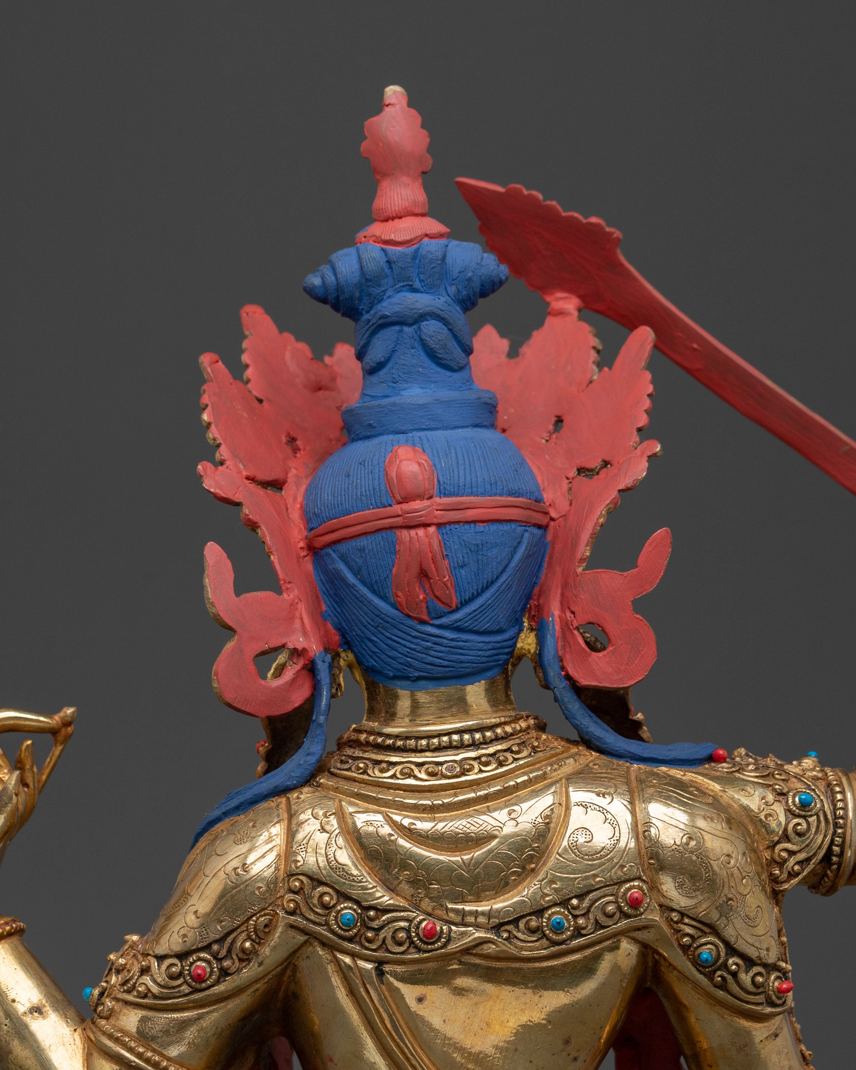 Maha Manjushri Sacred Figurine | Tibetan Buddhist Deity Sculpture