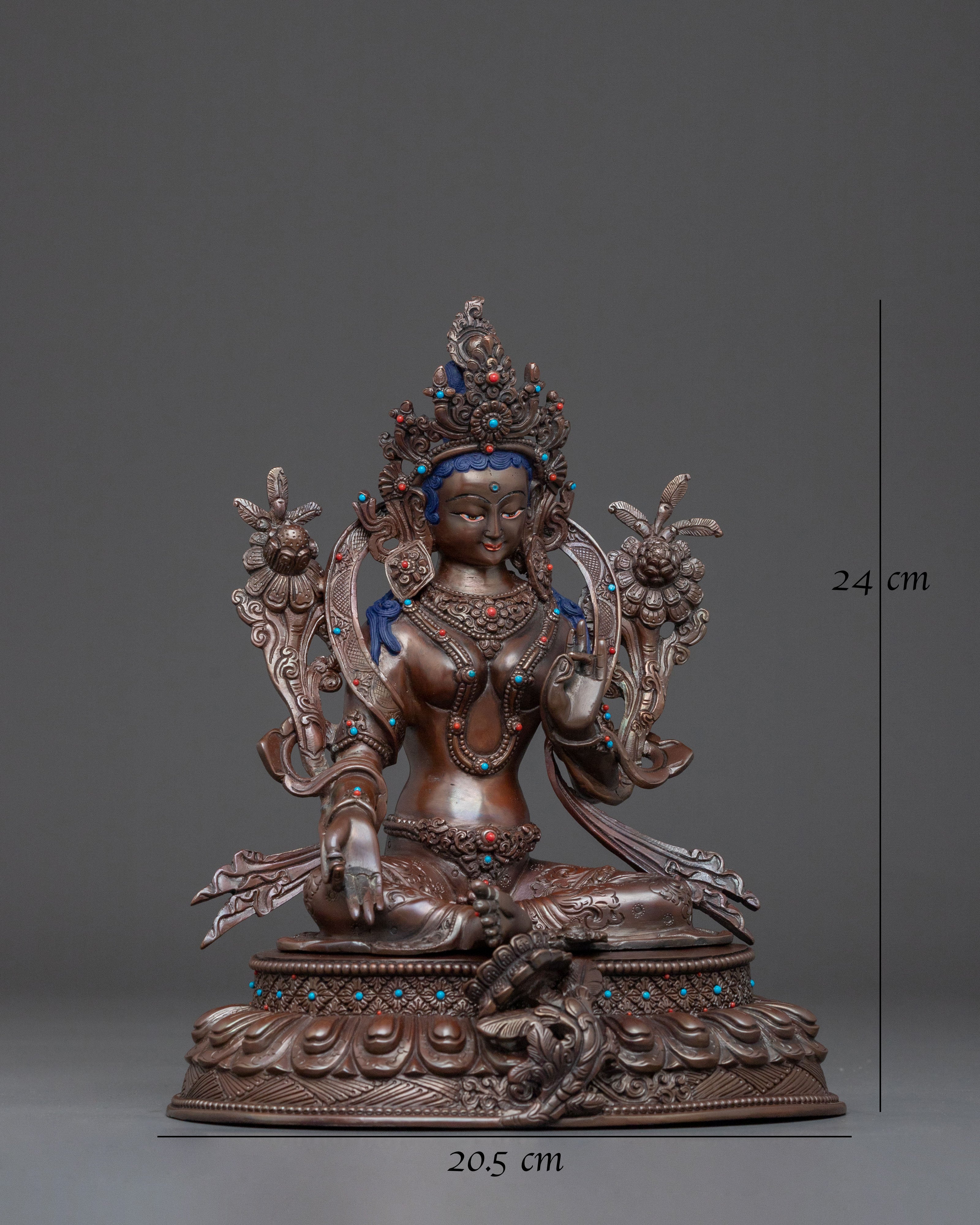 Green Tara Sacred Goddess Figurine | Tibetan Meditation Art