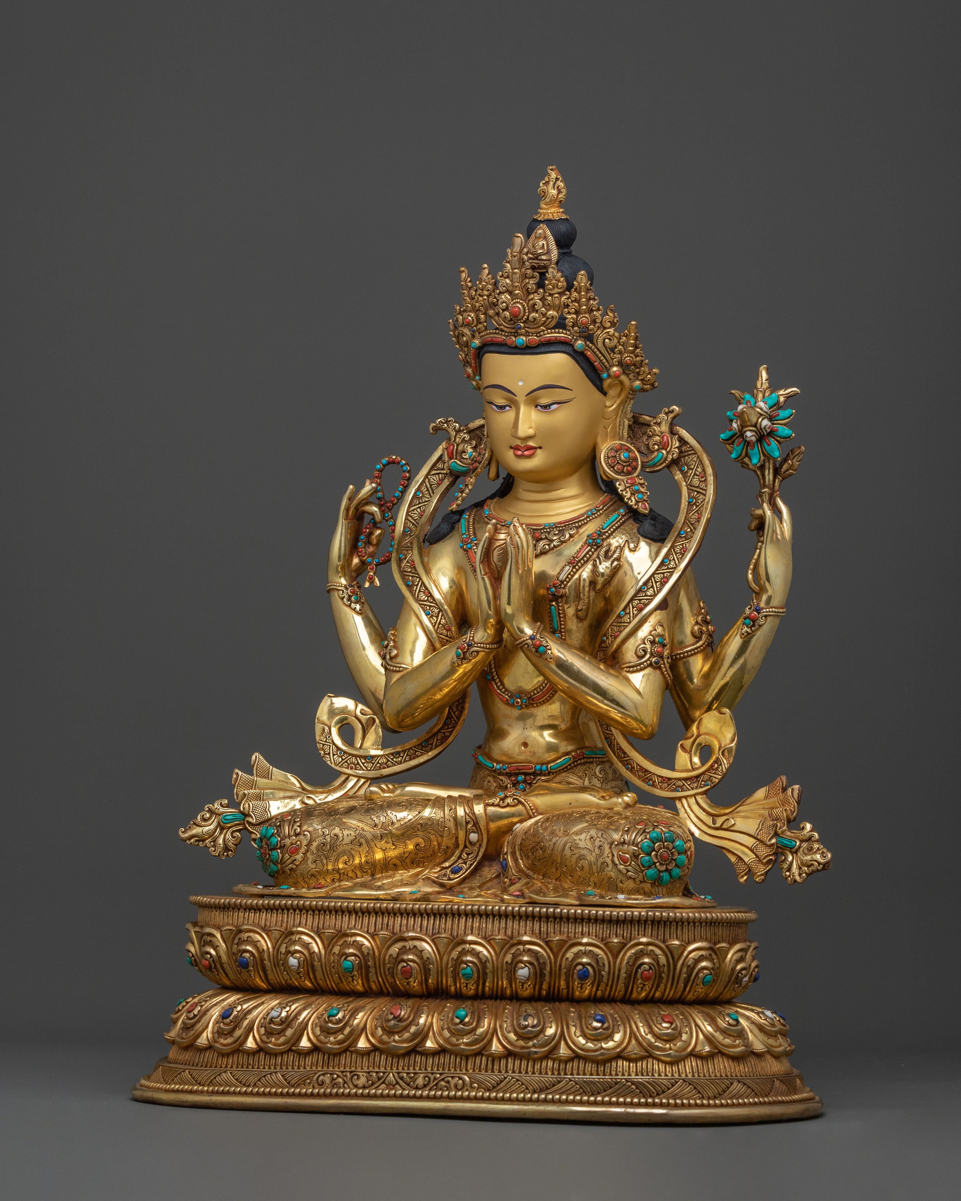 Tibetan Chenrezig Compassion Buddha Statue