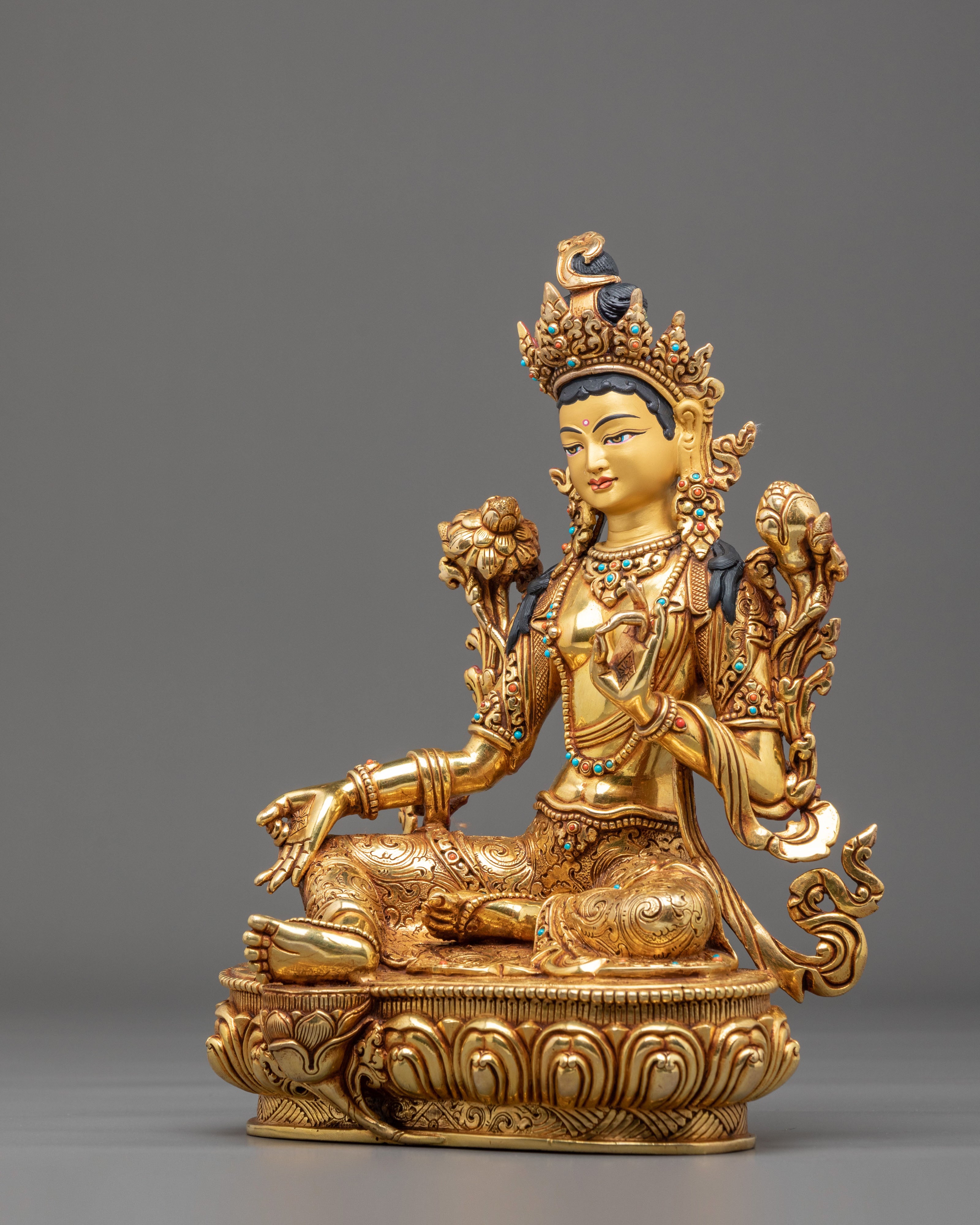 Green Tara Sculpture | Sacred Goddess of Protection
