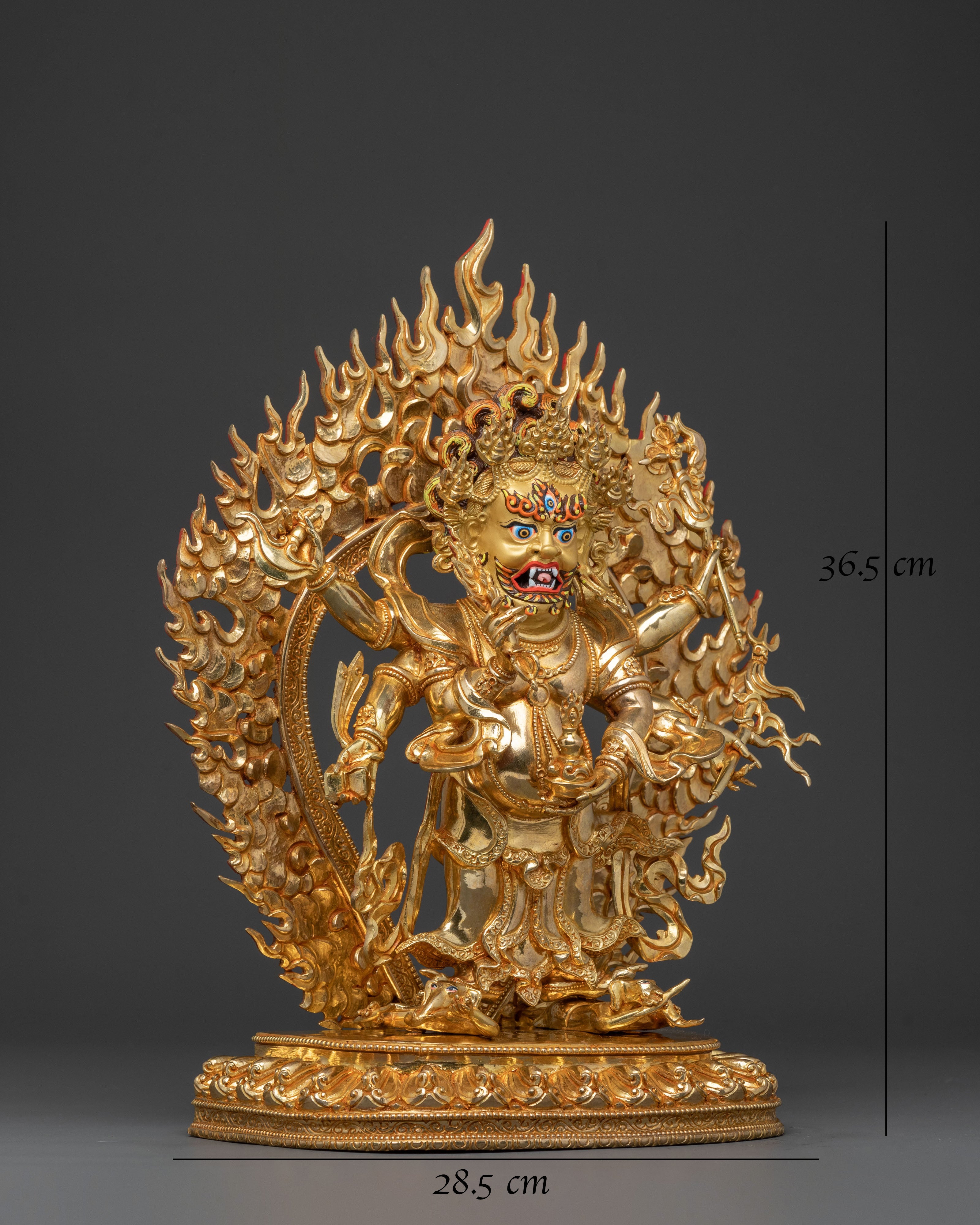Handcrafted White Mahakala Statue | Divine Protector