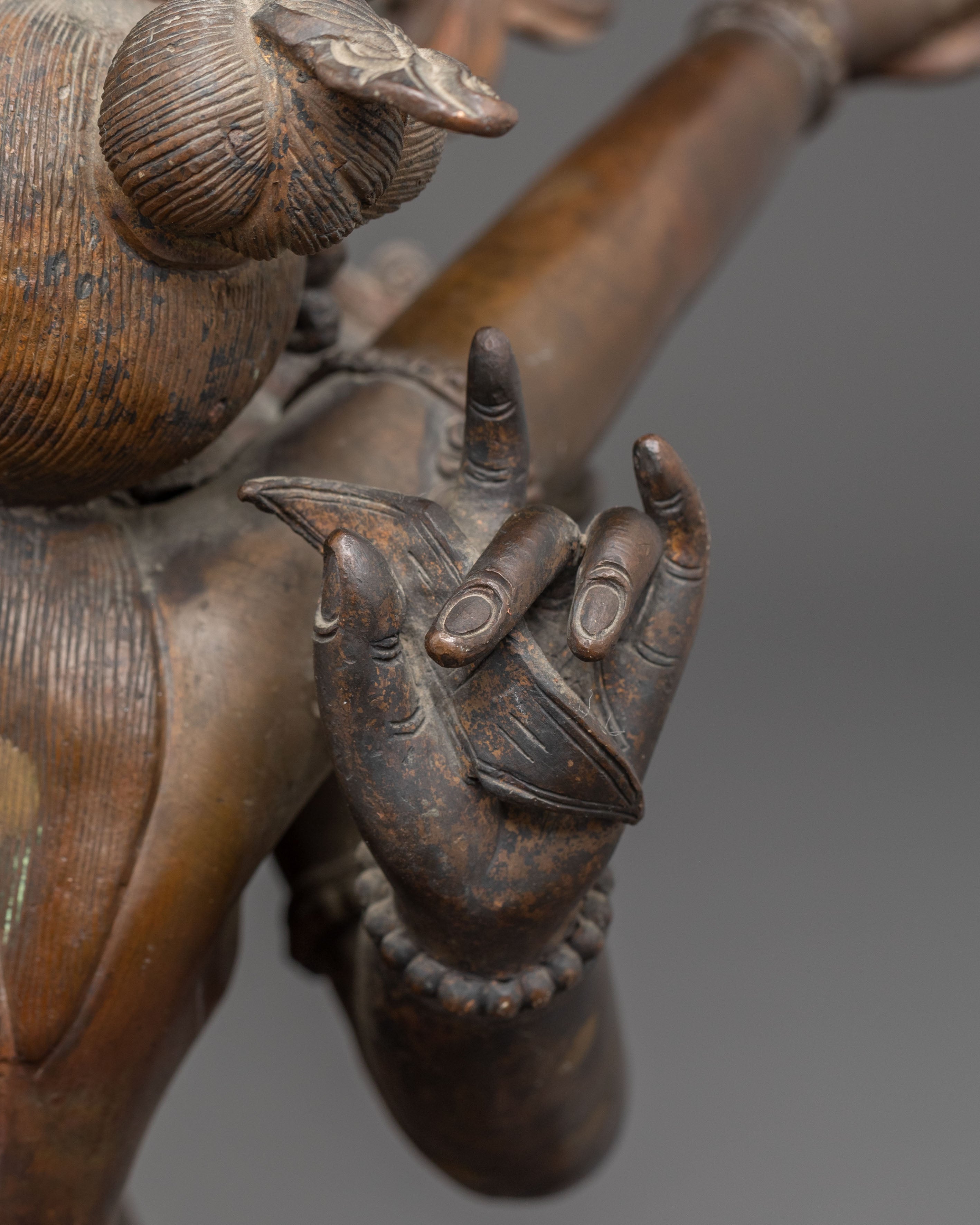 Handmade Manjushri with Consort Oxidized Statue – Ancient Wisdom Sculpture