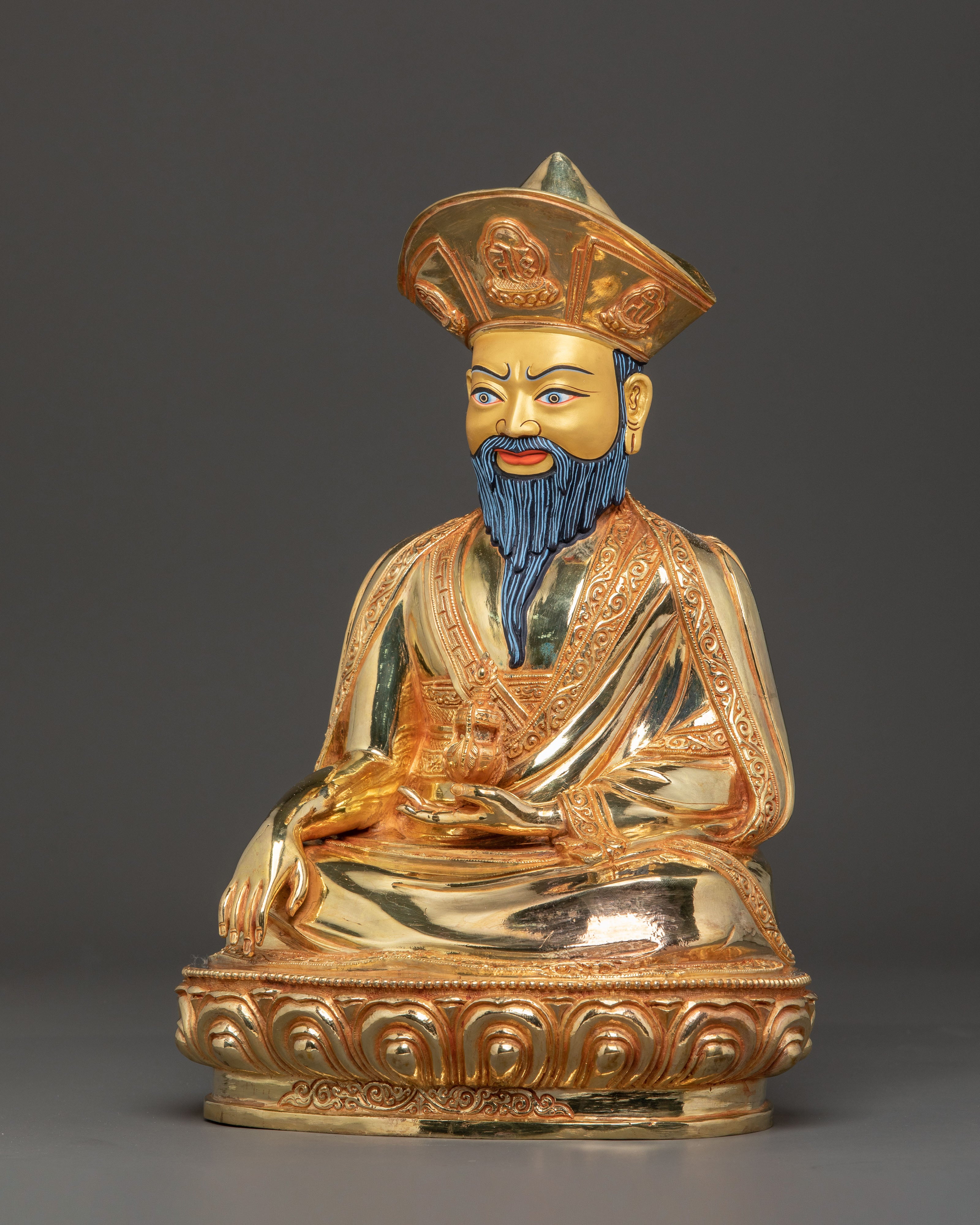 Handmade Guru Shapdum Golden Statue — Auspiciously Gilded