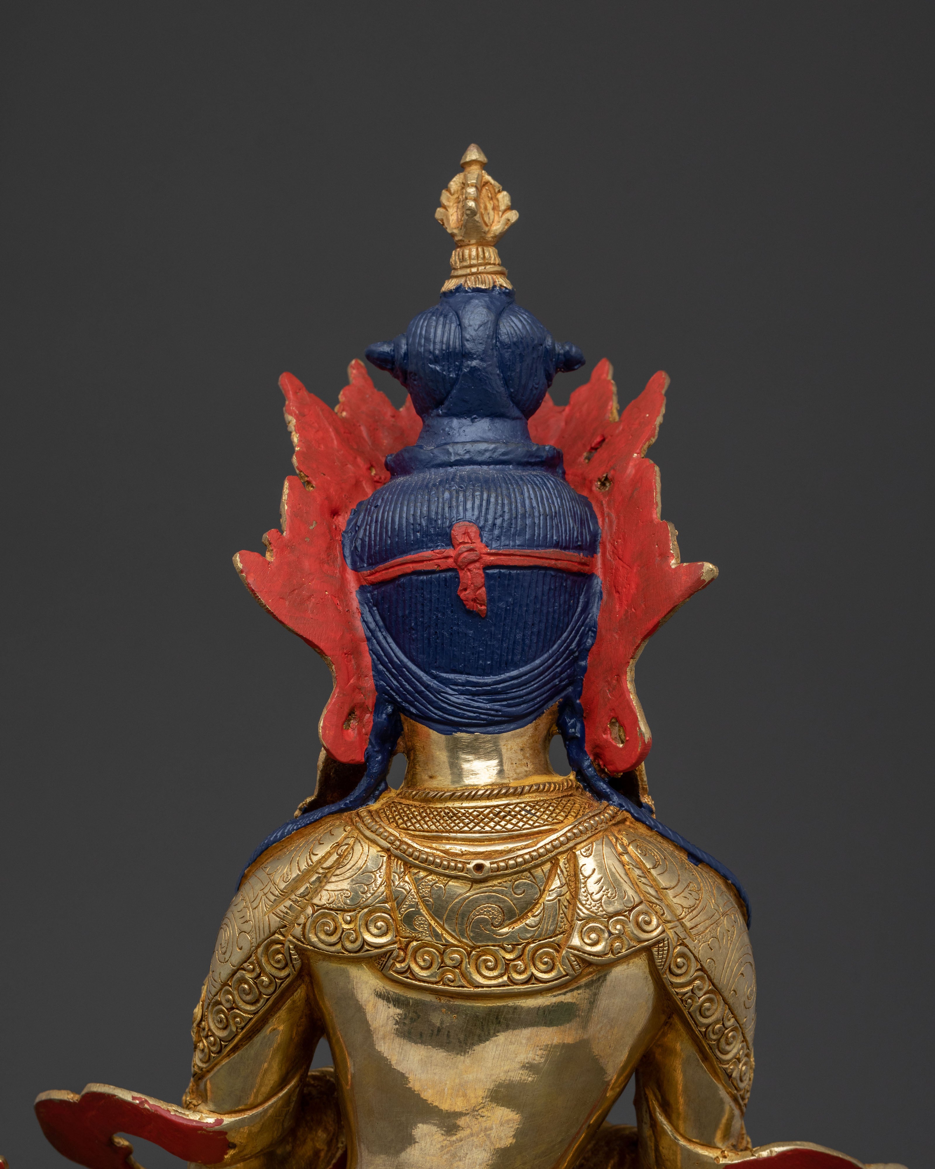 Vajradhara Statue: 24K Gold Gilded Sacred Figurine