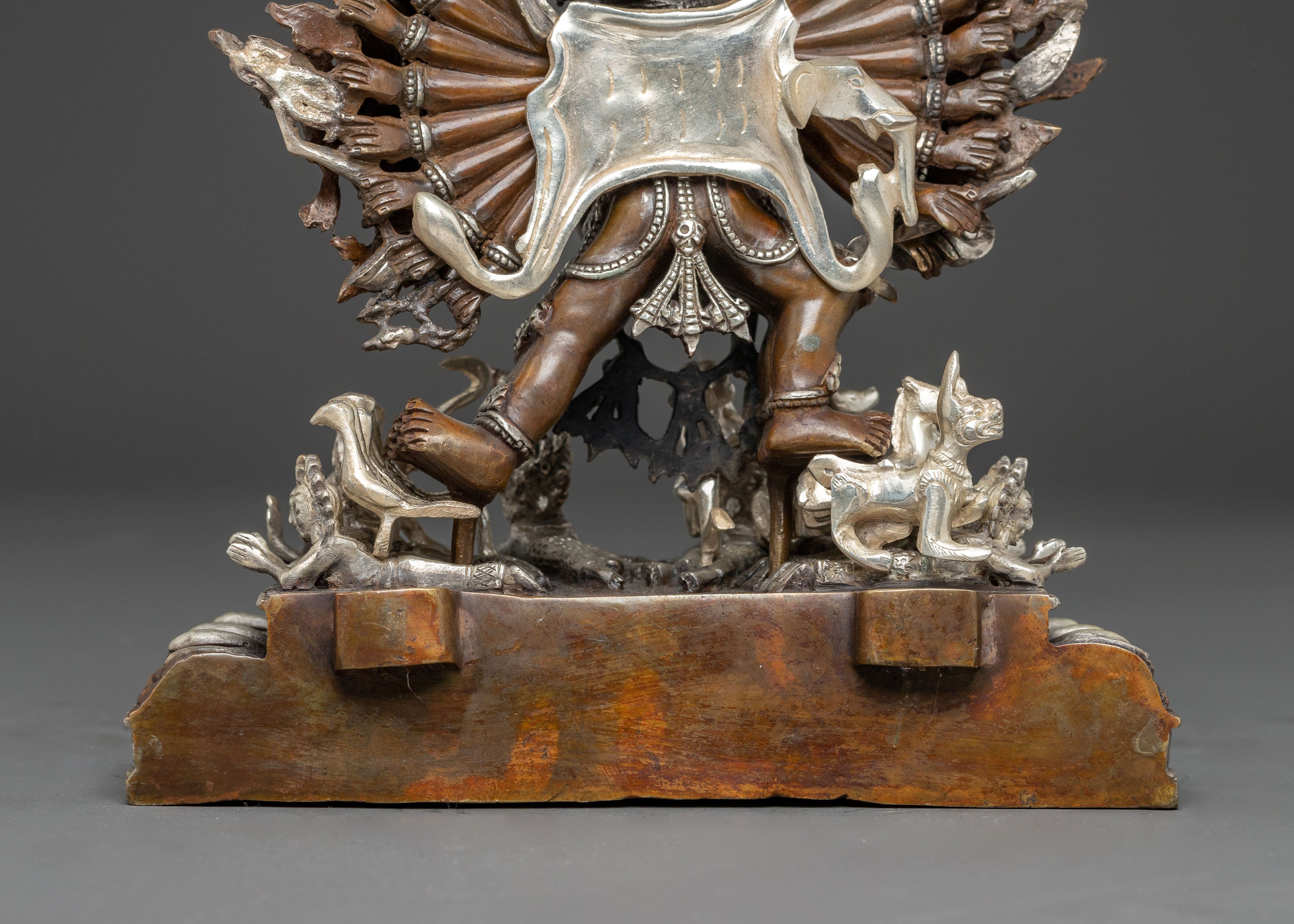 Handmade Yamantaka Golden Statue | Tibetan Buddhist Deity of Wisdom