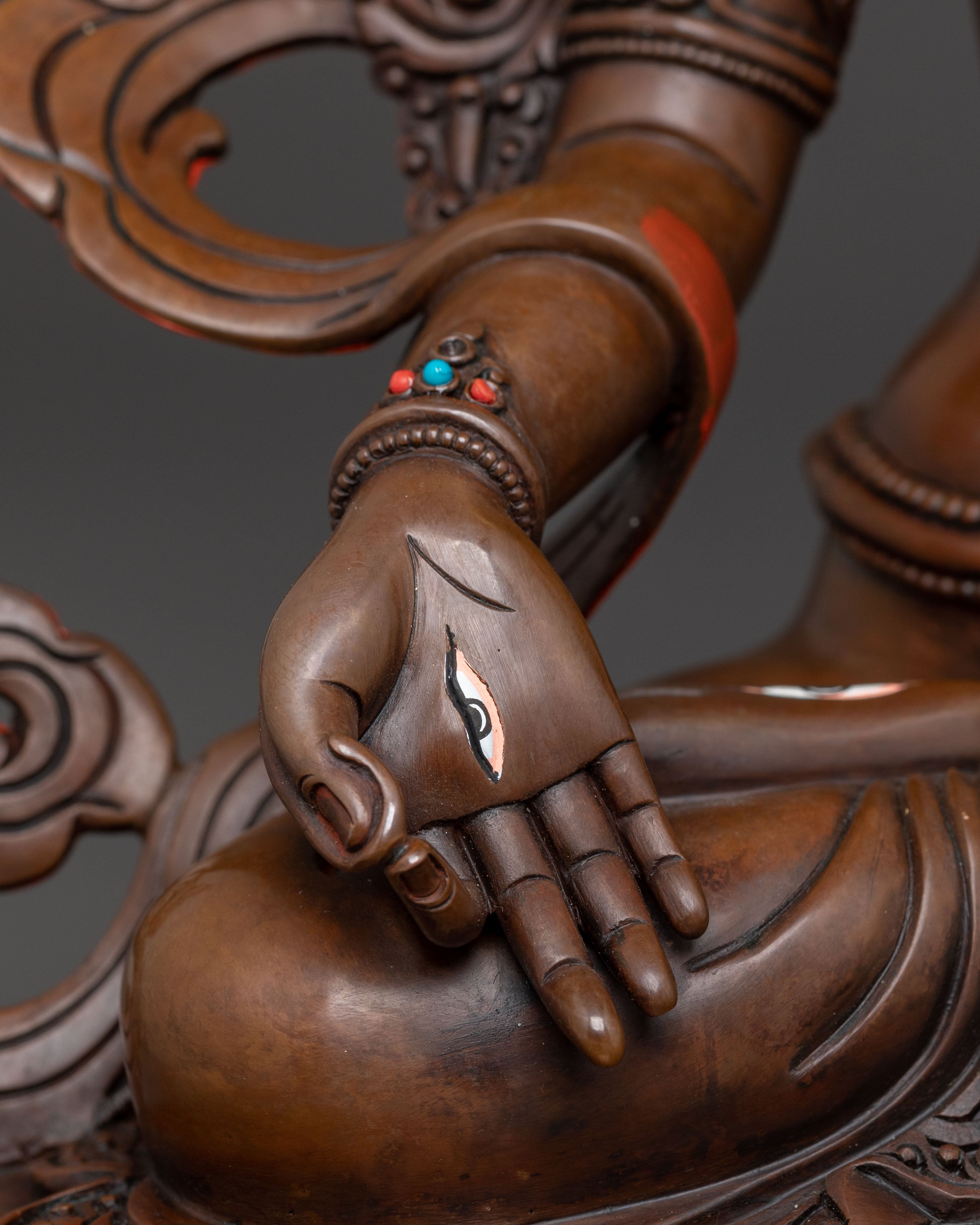 Spiritual White Tara Statue – Oxidized Copper Body