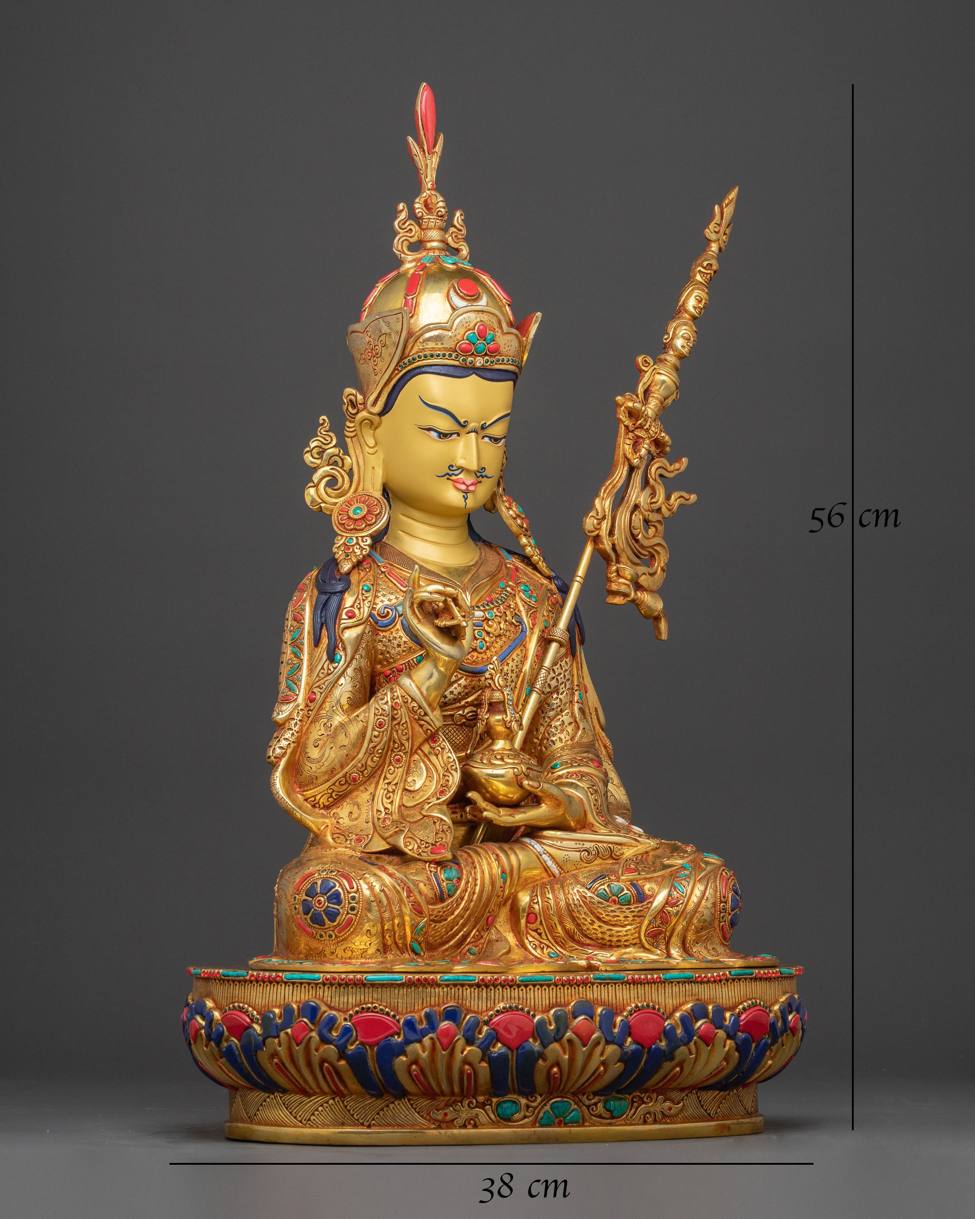 Tsokye Dorje Blessing Figurine | Hand-Gilded Copper Statue