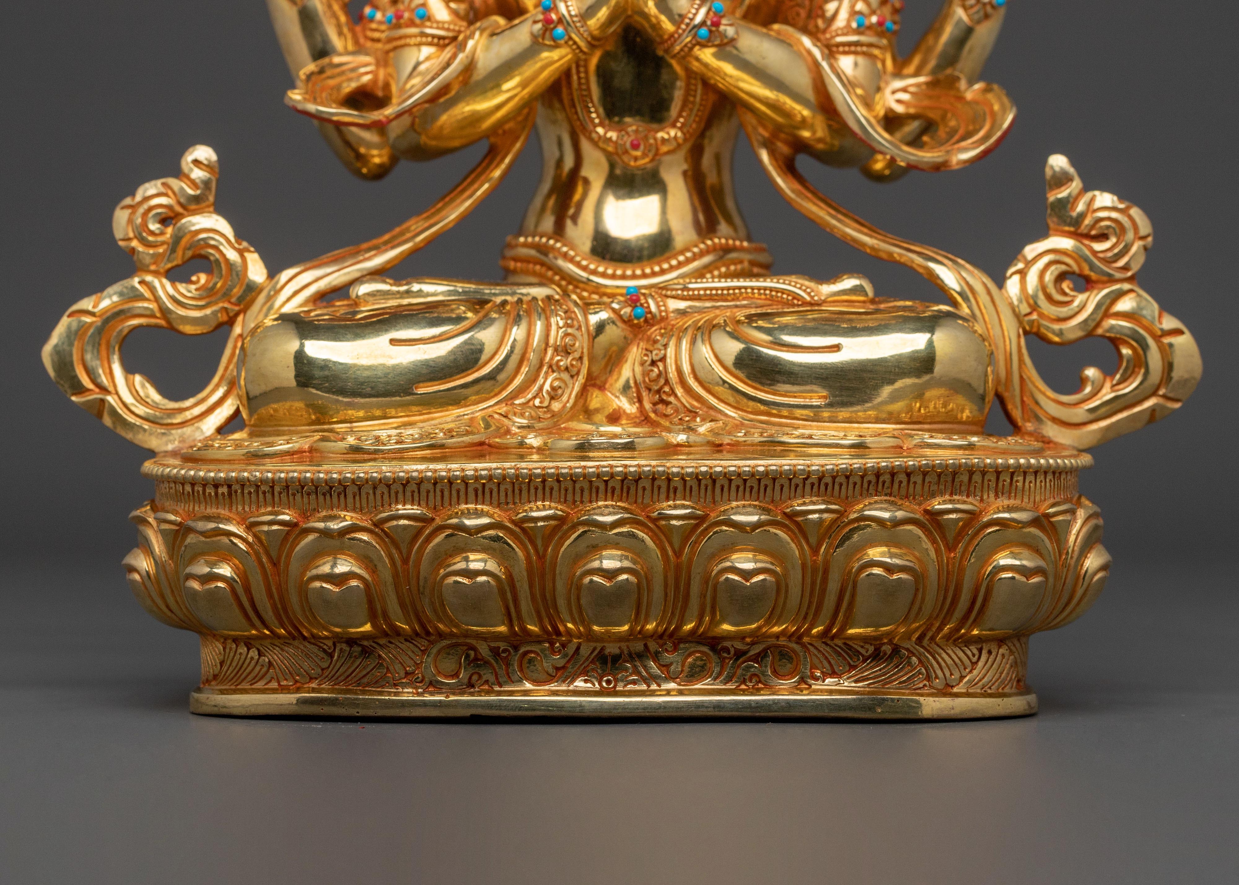 Himalayan Four Armed Chenrezig Statue | Home Decor