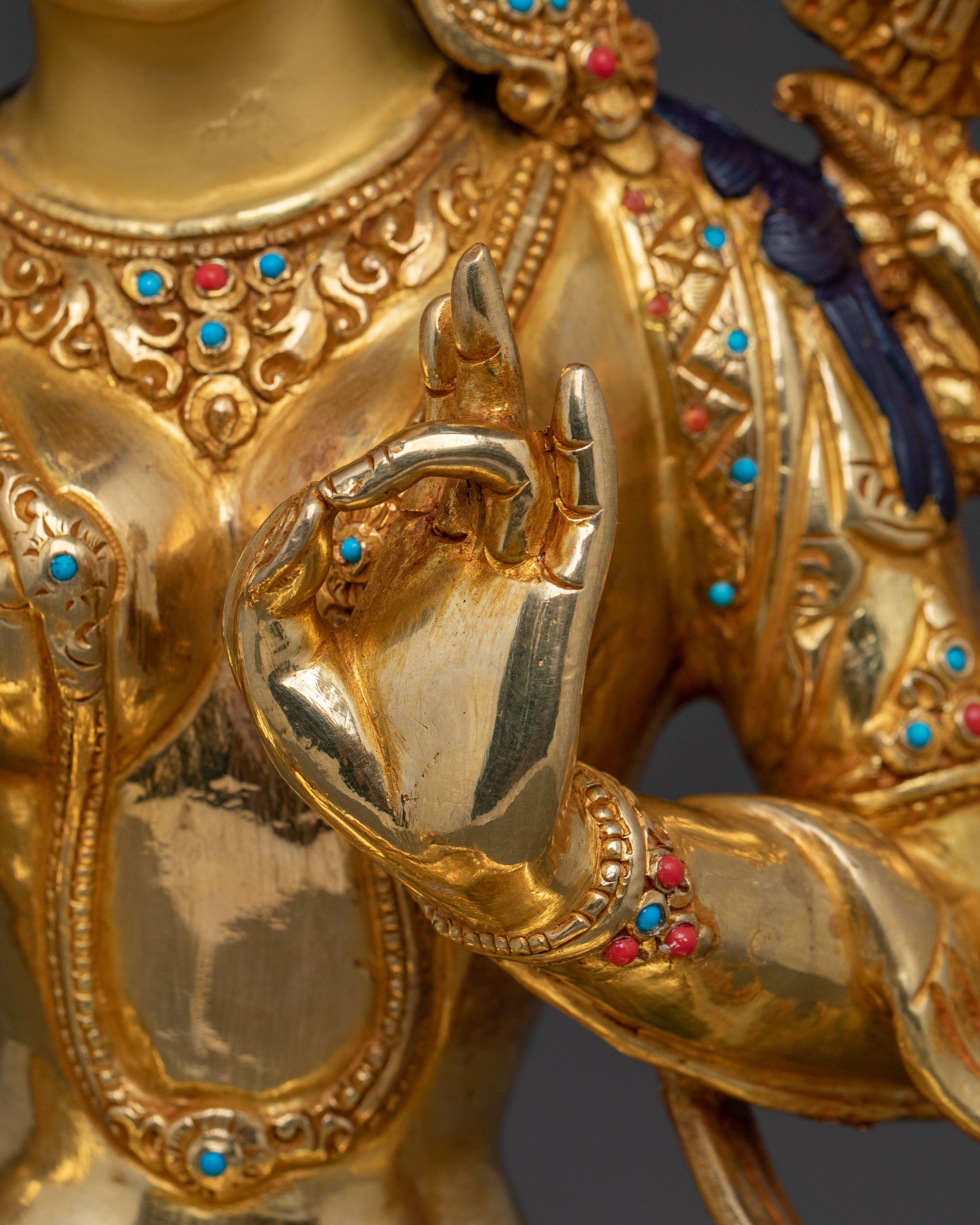 Handcrafted Green Tara Copper Statue | Symbol of Compassion