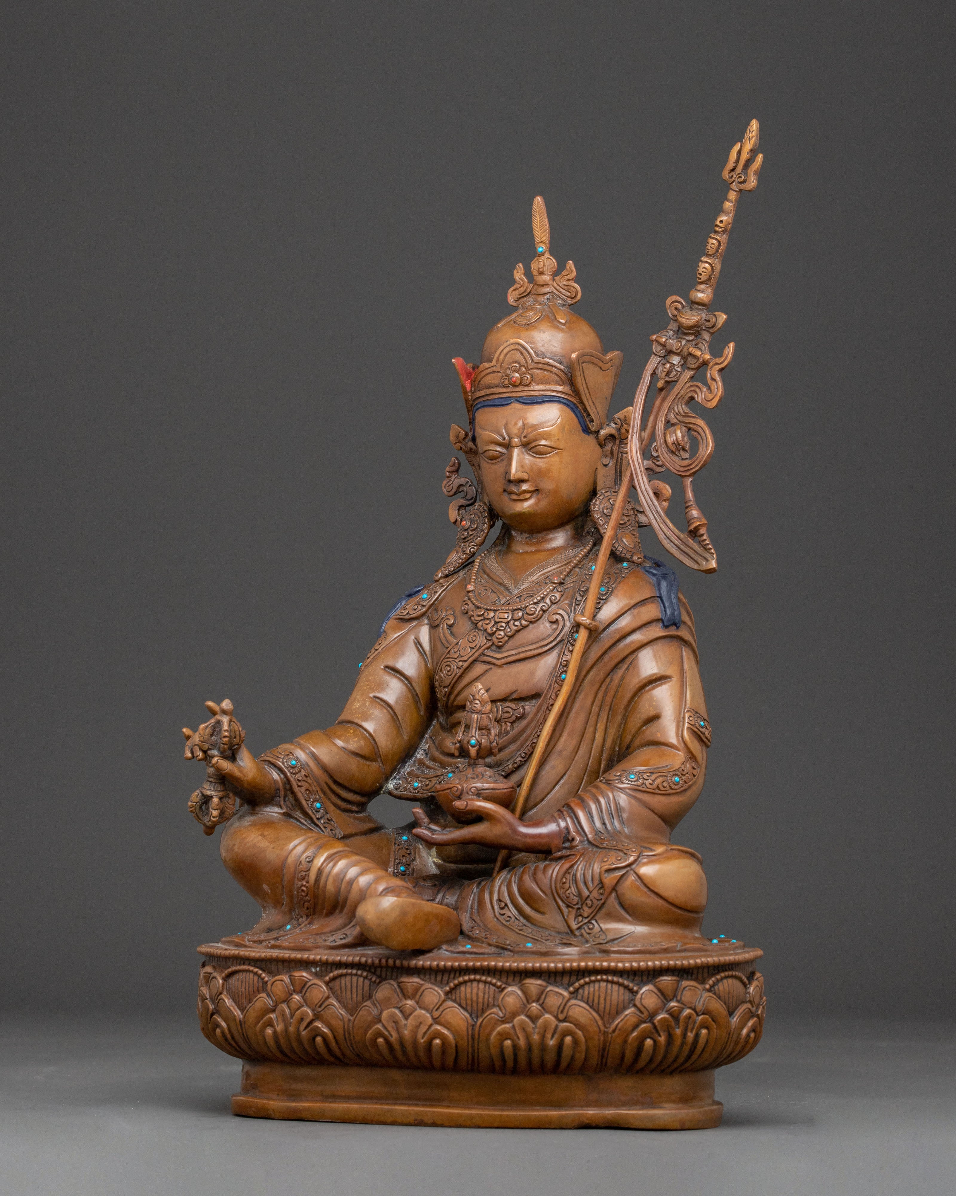 Tibetan Vajra Master Guru Rinpoche Statue | Spiritual Altar Piece
