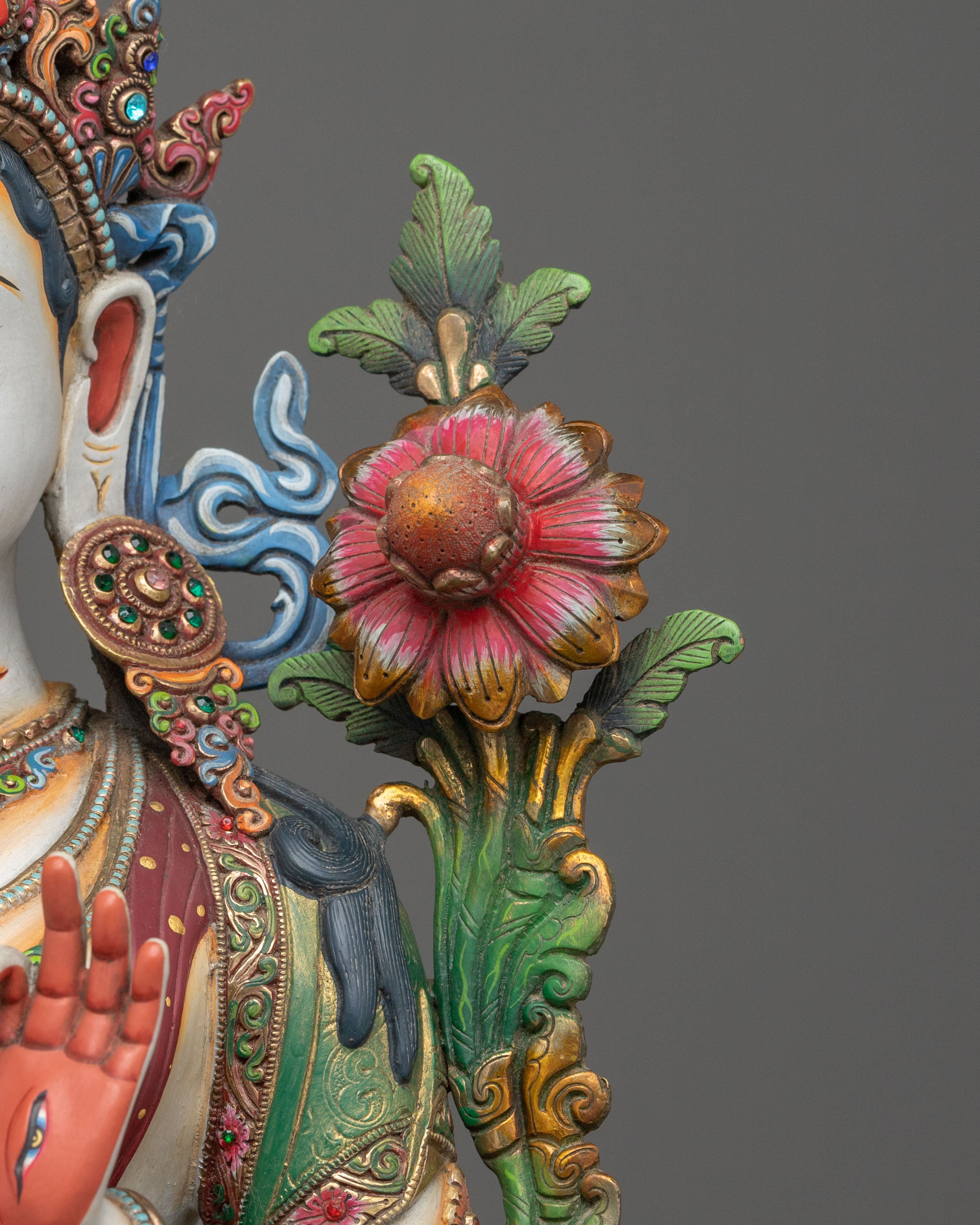White Tara Compassion Goddess Sculpture | Buddhist Decor