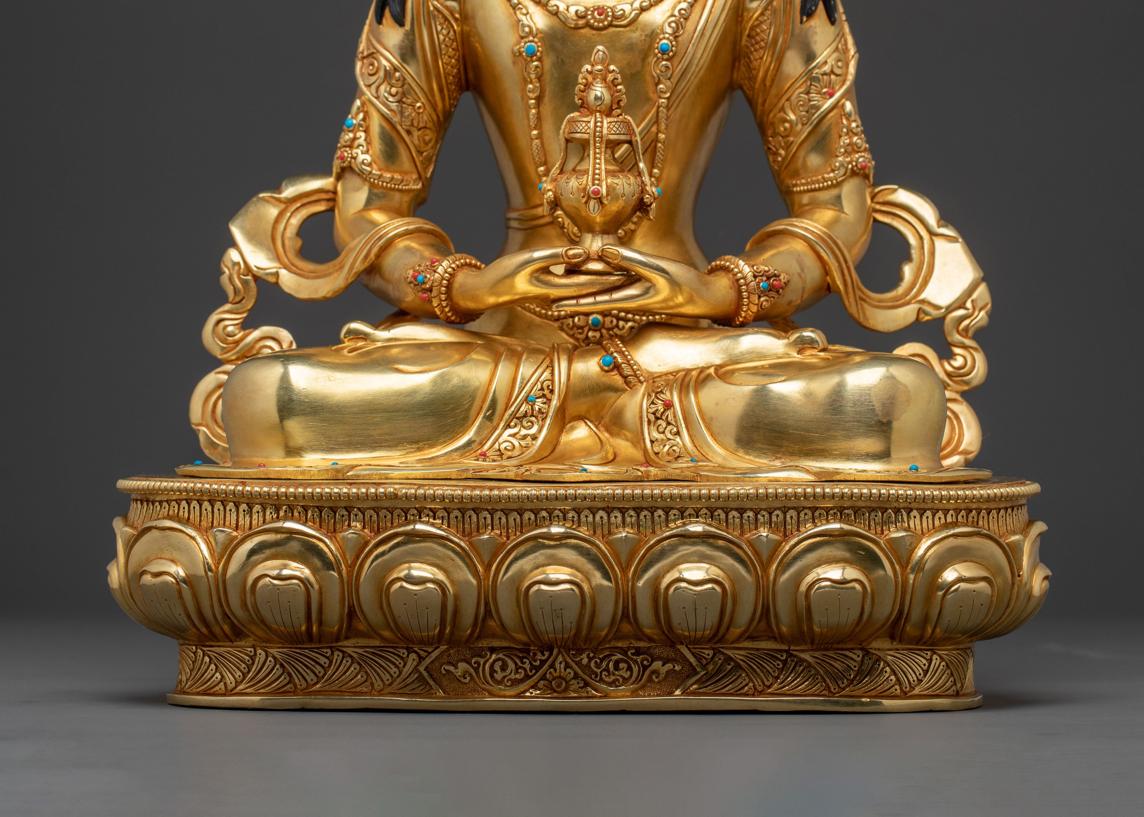 Amitayus Statue for Longevity – Hand-Gilded Copper