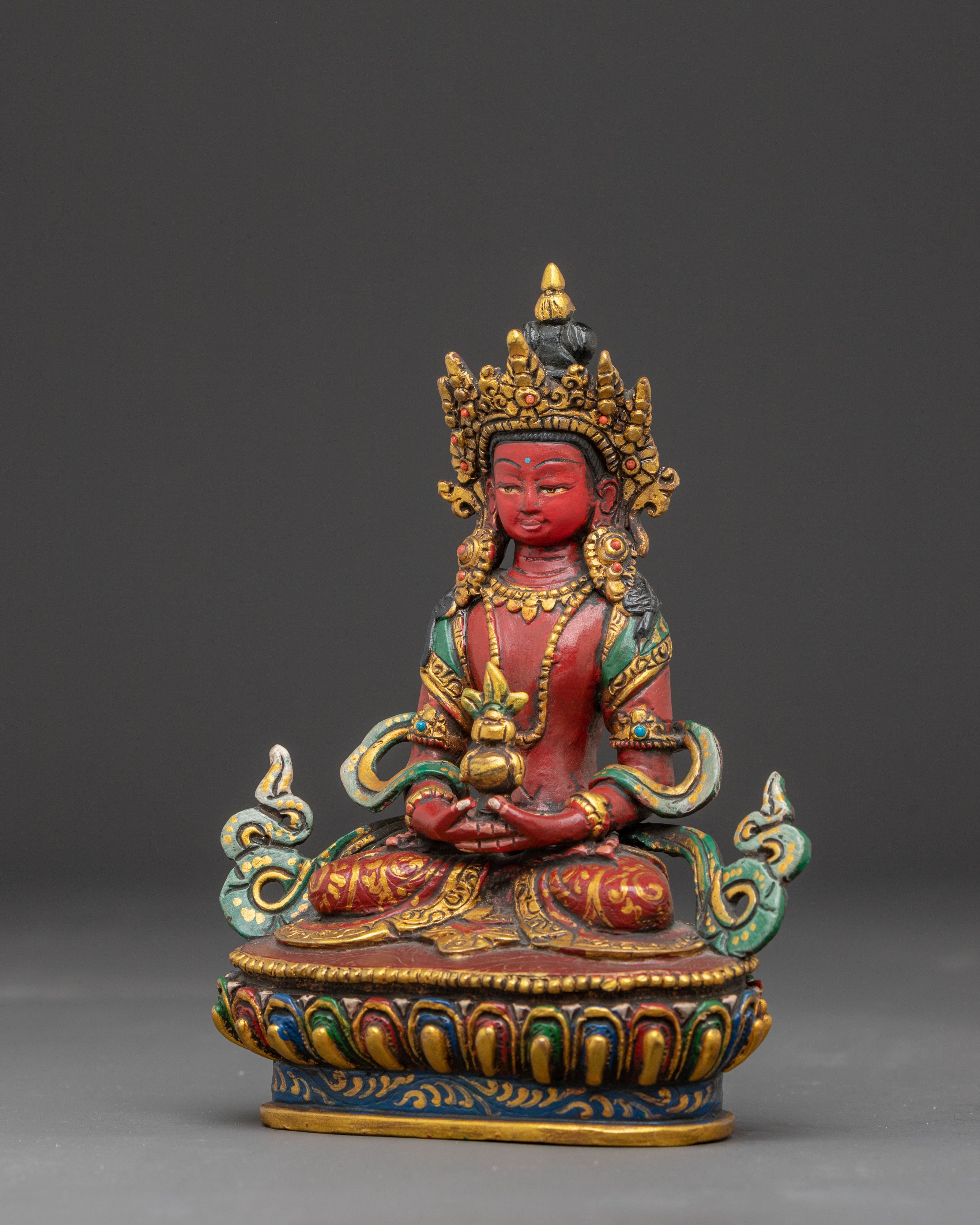 Amitayus Sculpture Symbolizing Longevity | Spiritual Decor for Meditation