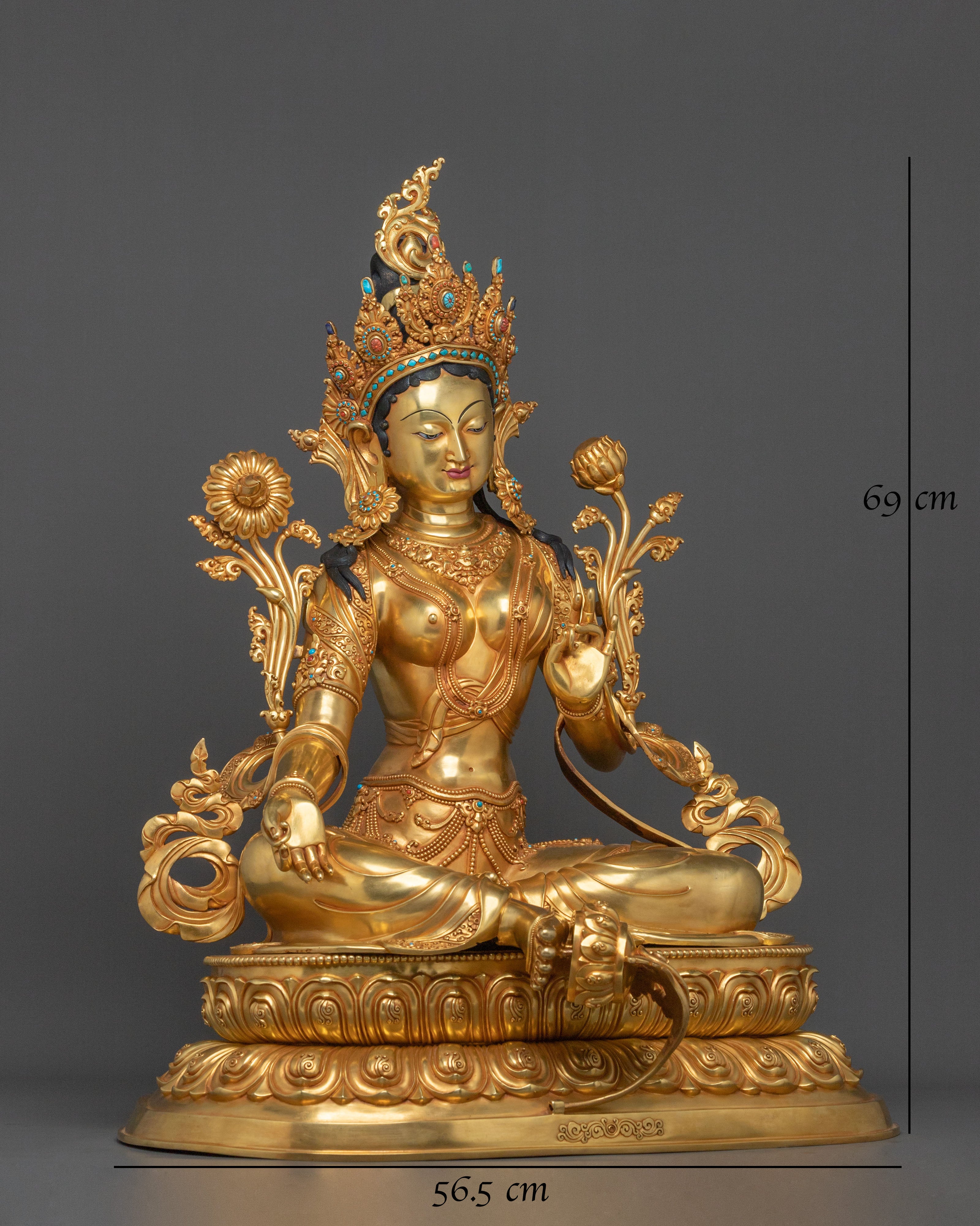 Handmade Green Tara Sculpture | Sacred Goddess