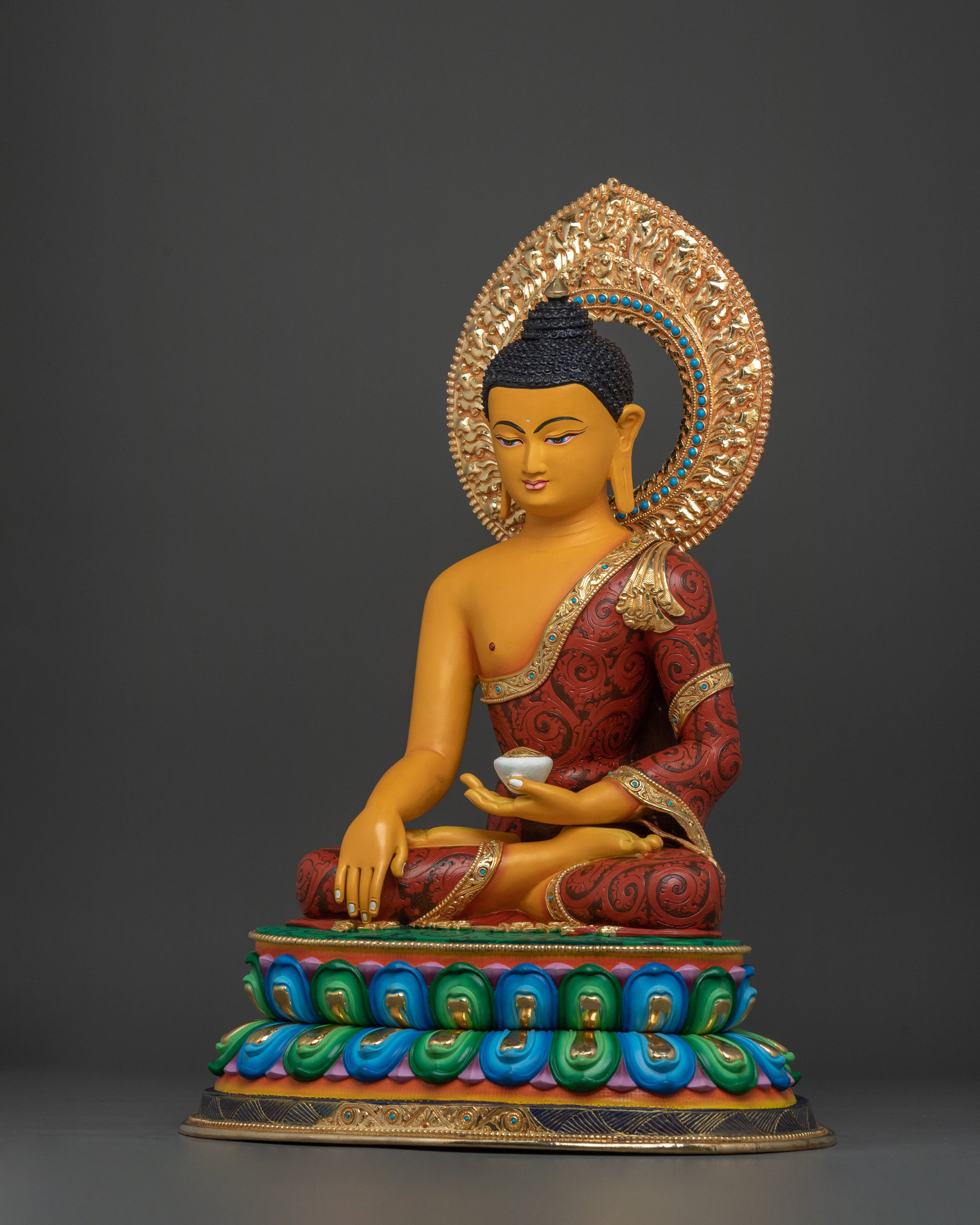 Sacred Statue of Shakyamuni Buddha | 24K Gold Gilded
