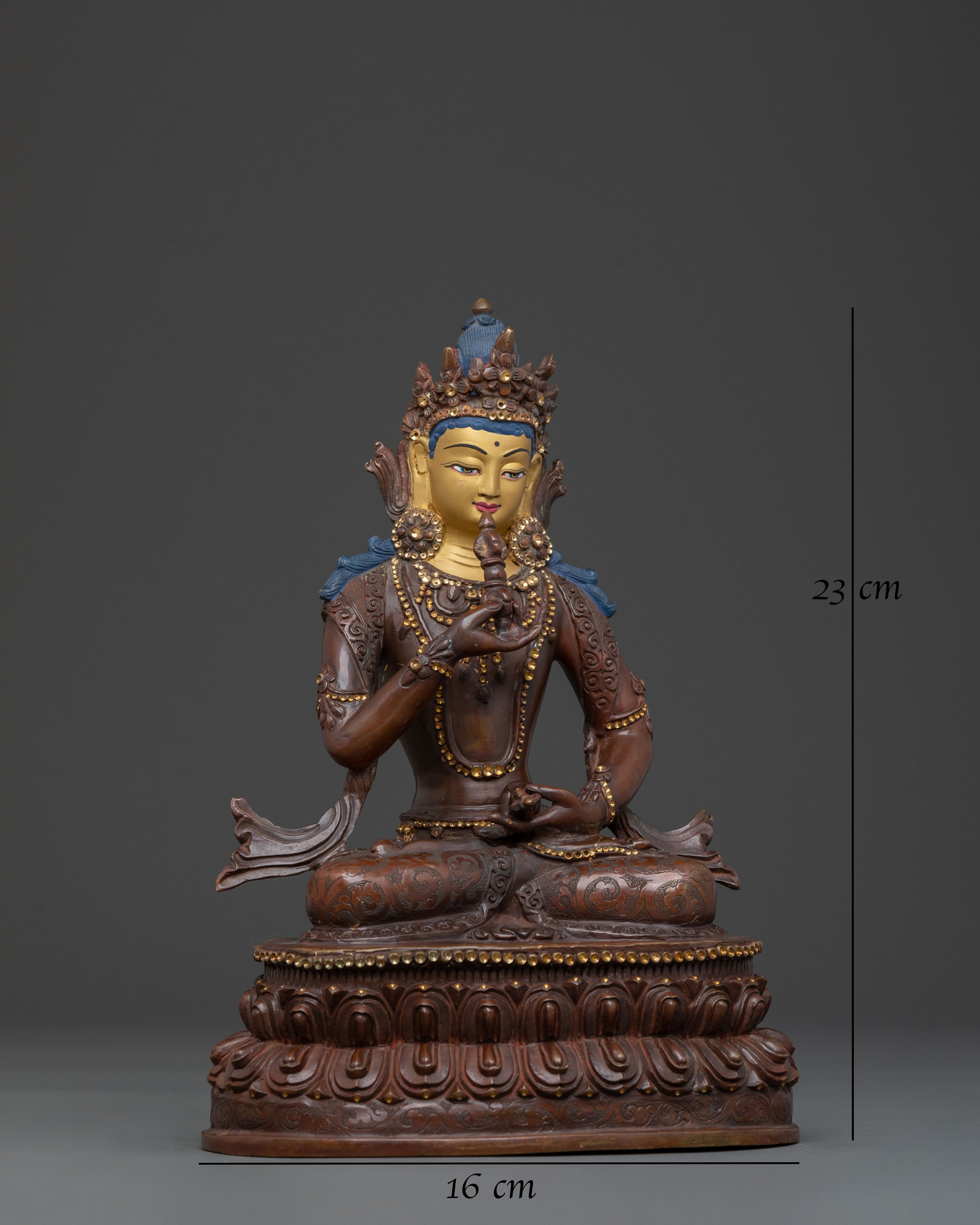 Vajrasattva Handcrafted Golden Statue: Buddha of Purification