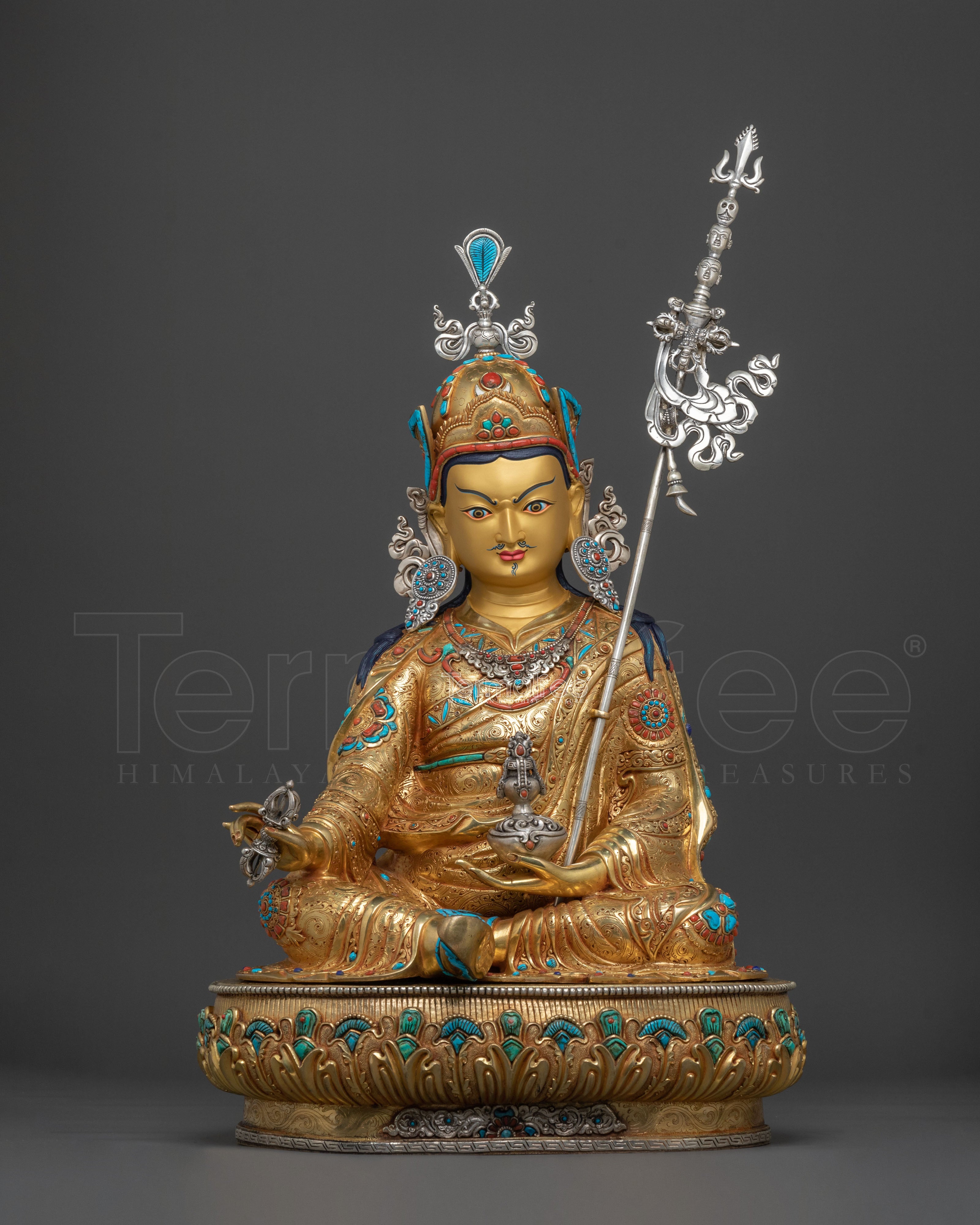 Spiritual Guru Rinpoche Handmade Sculpture: Sacred Altar Decor