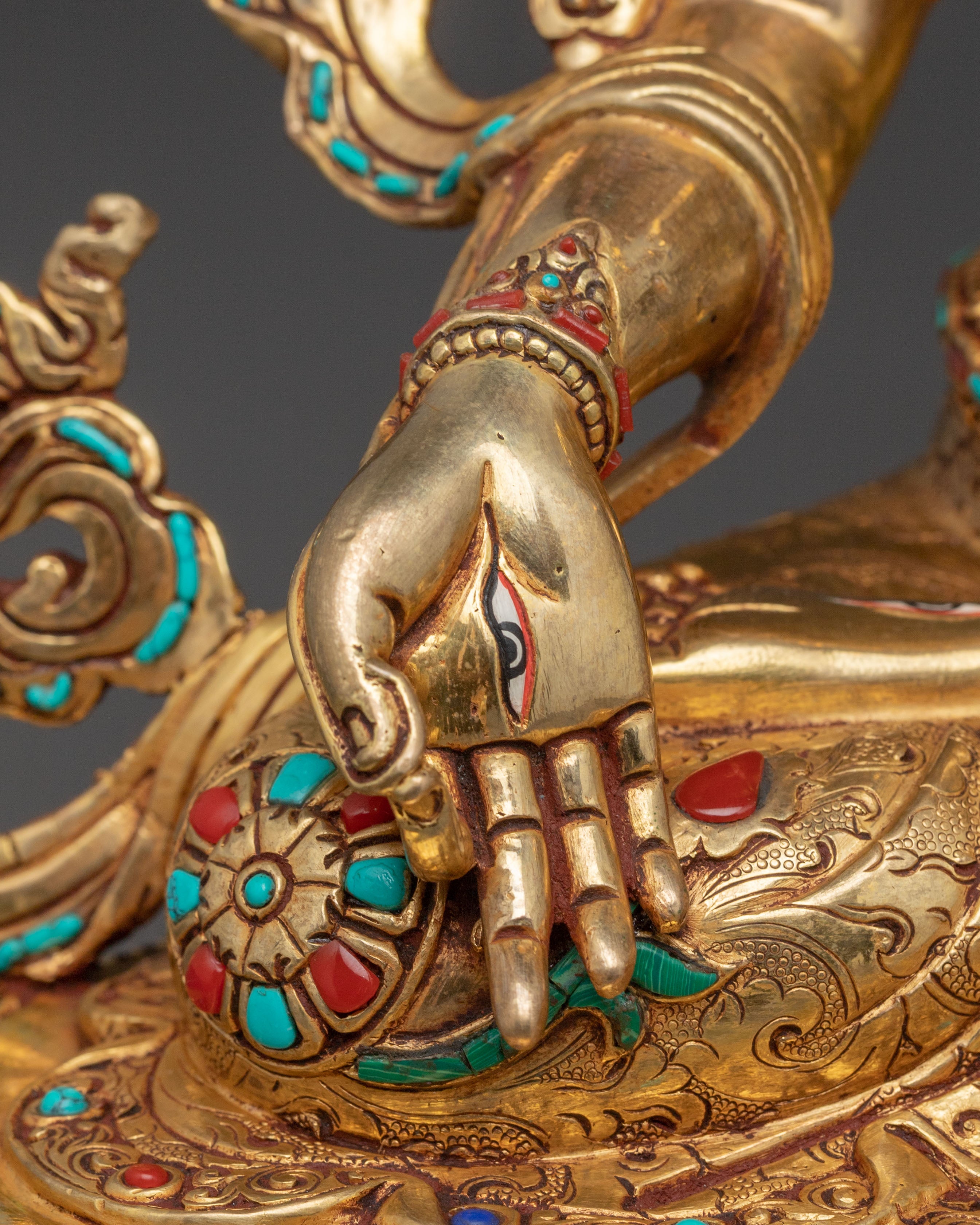White Tara Tibetan Sacred Statue – Hand-Gilded Copper