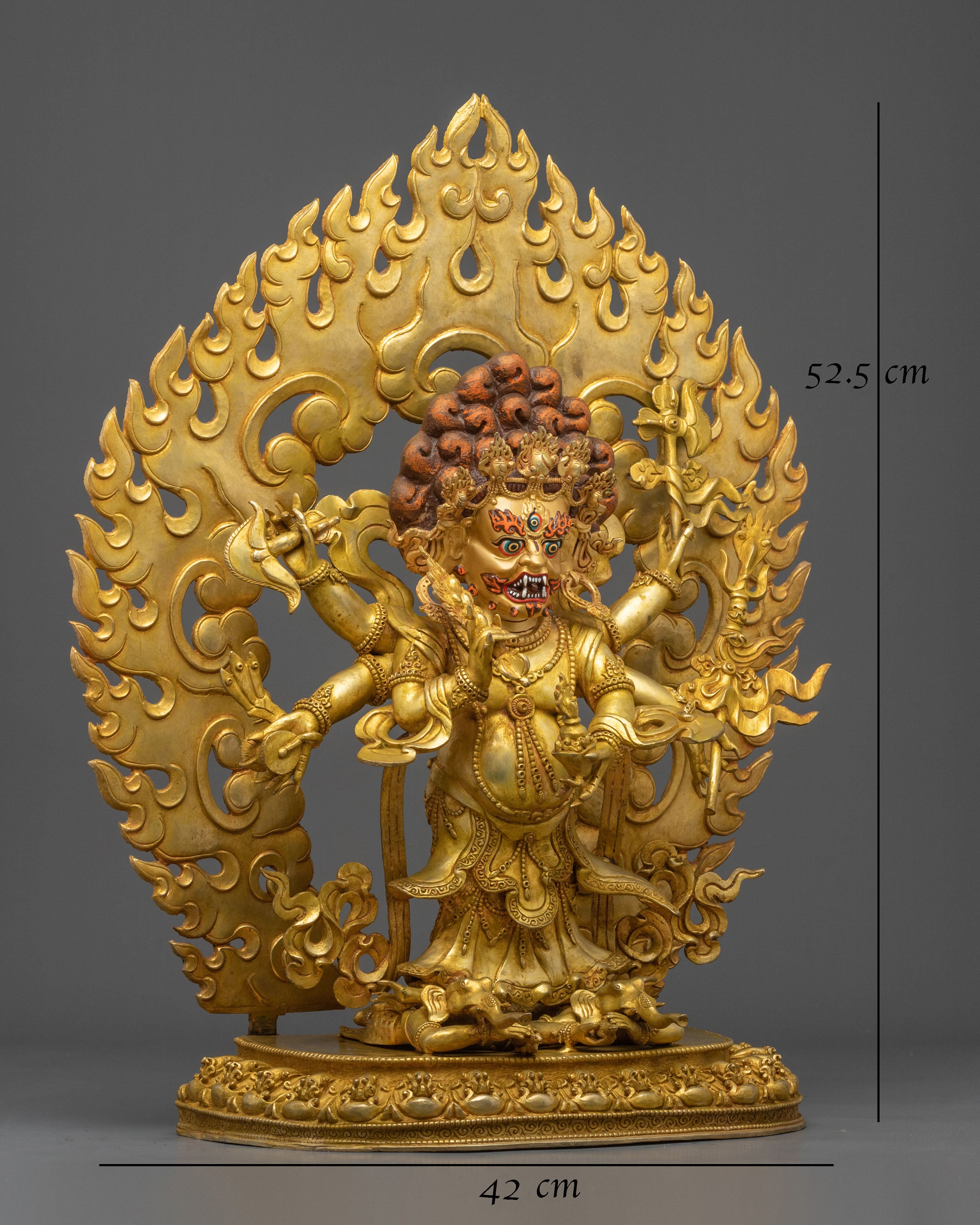 White Mahakala Sculpture | Tibetan Buddhist Protector