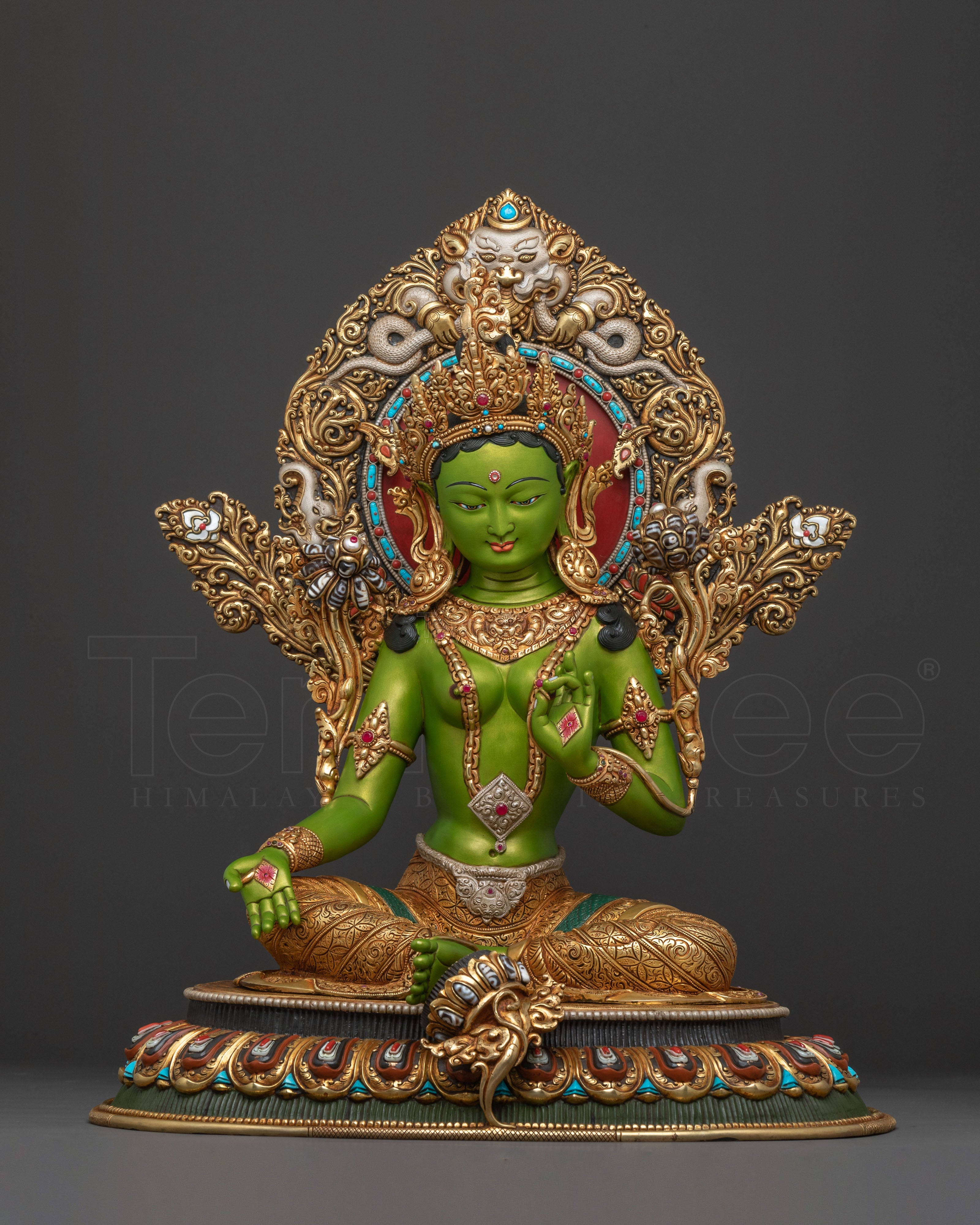 Green Tara Copper Statue