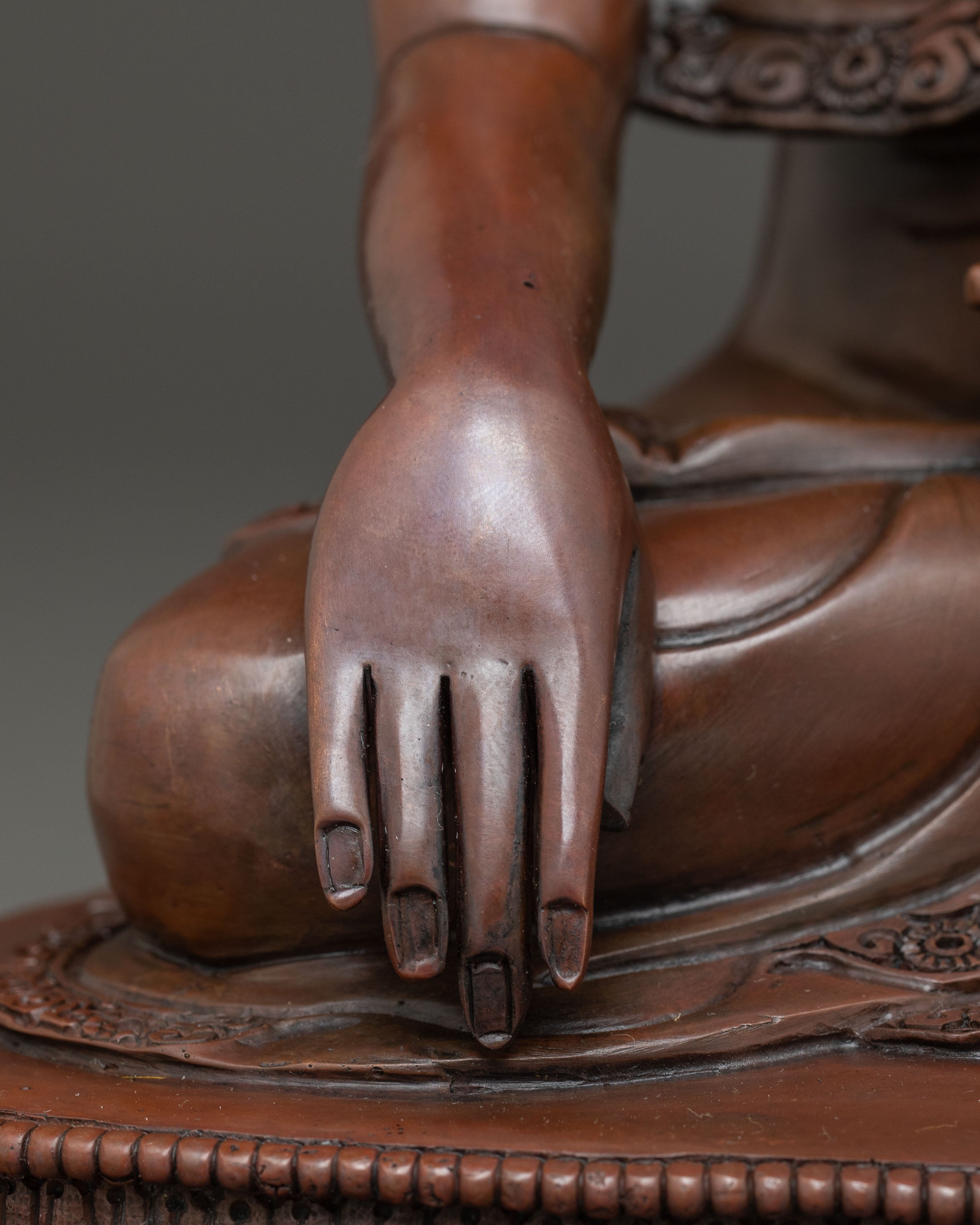 Handcrafted Oxidized Statue of Buddha Shakyamuni